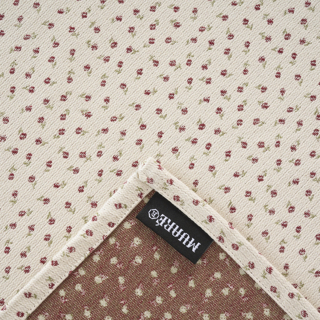 Mantel jacquard antimanchas Flor Pequeña Granate