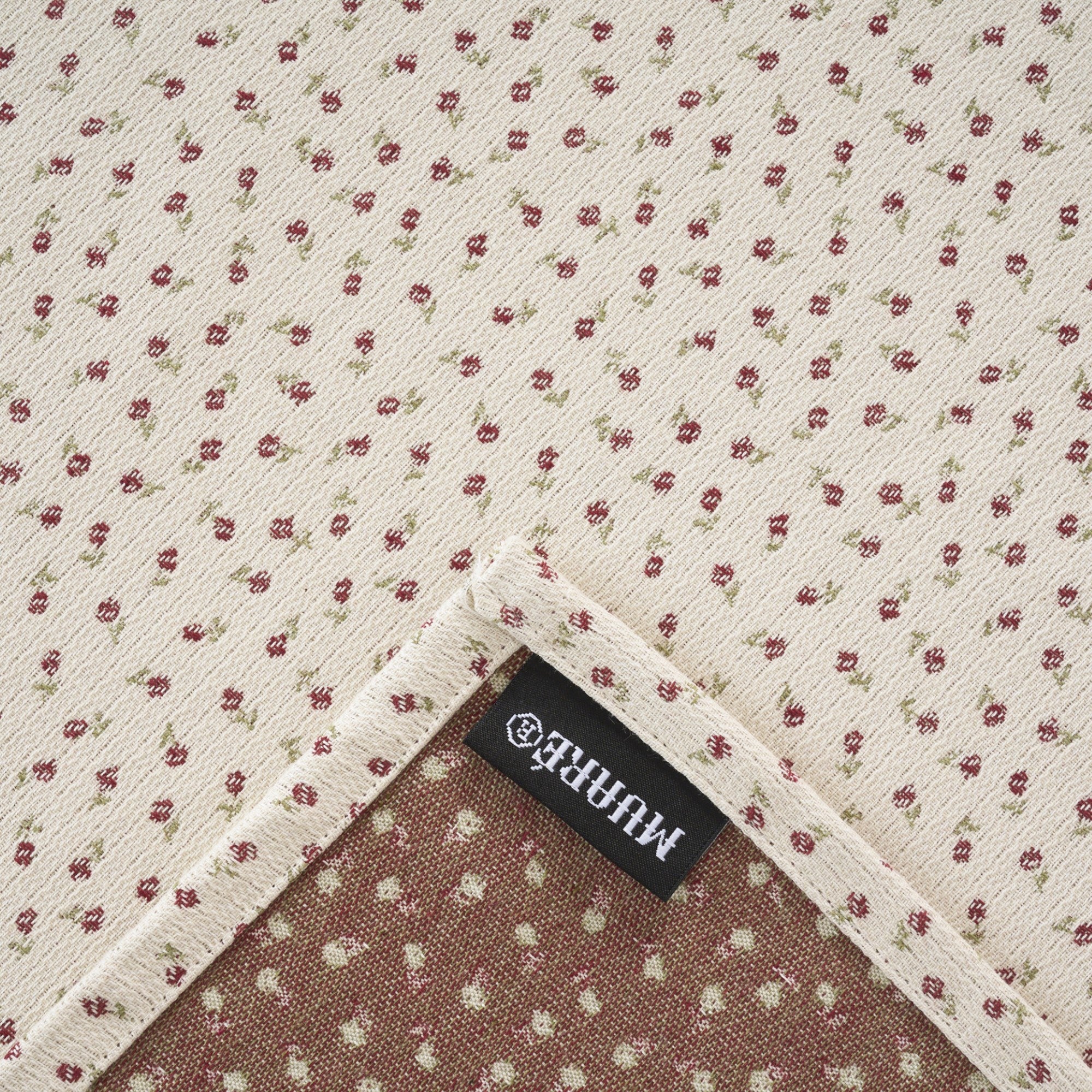 Mantel jacquard antimanchas Flor Pequeña Granate