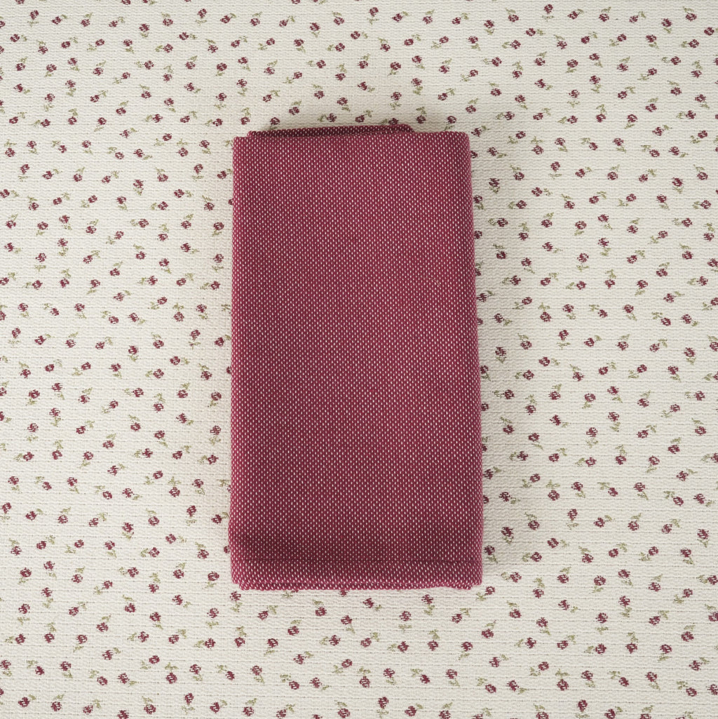 Mantel jacquard antimanchas Flor Pequeña Granate