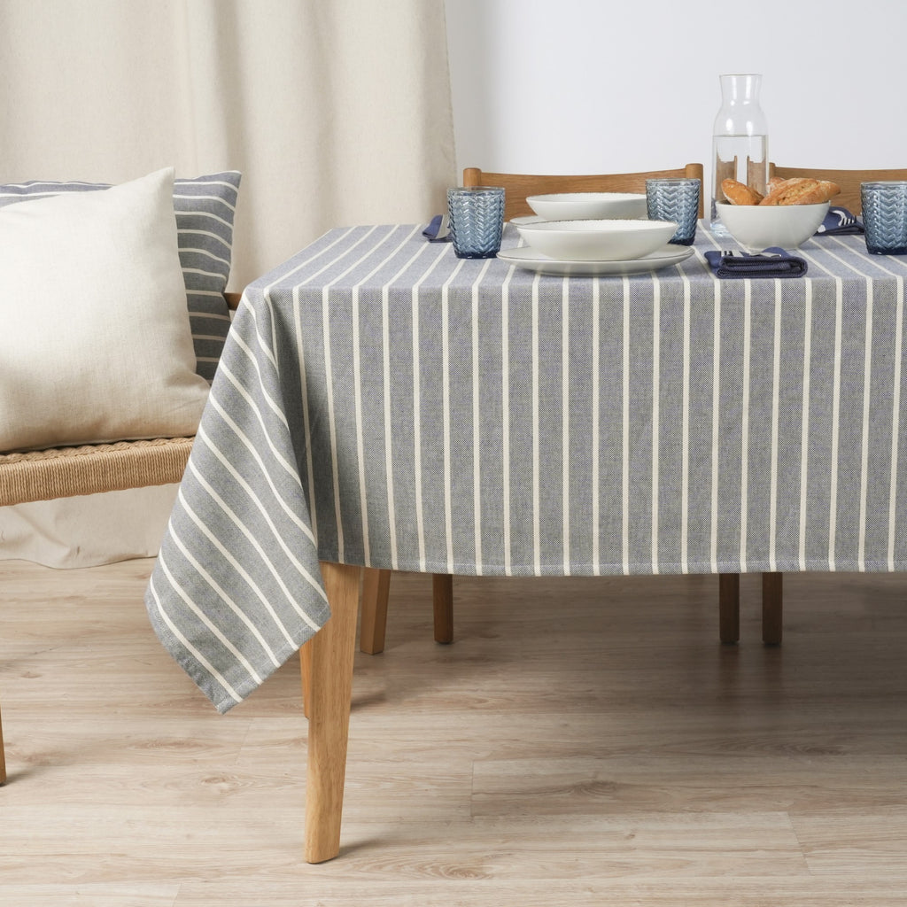 Mantel jacquard antimanchas Rayas Azulon Fc