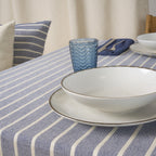 Mantel jacquard antimanchas Rayas Azulon Fc