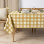 Mantel jacquard antimanchas Vichy Grande Amber Gold