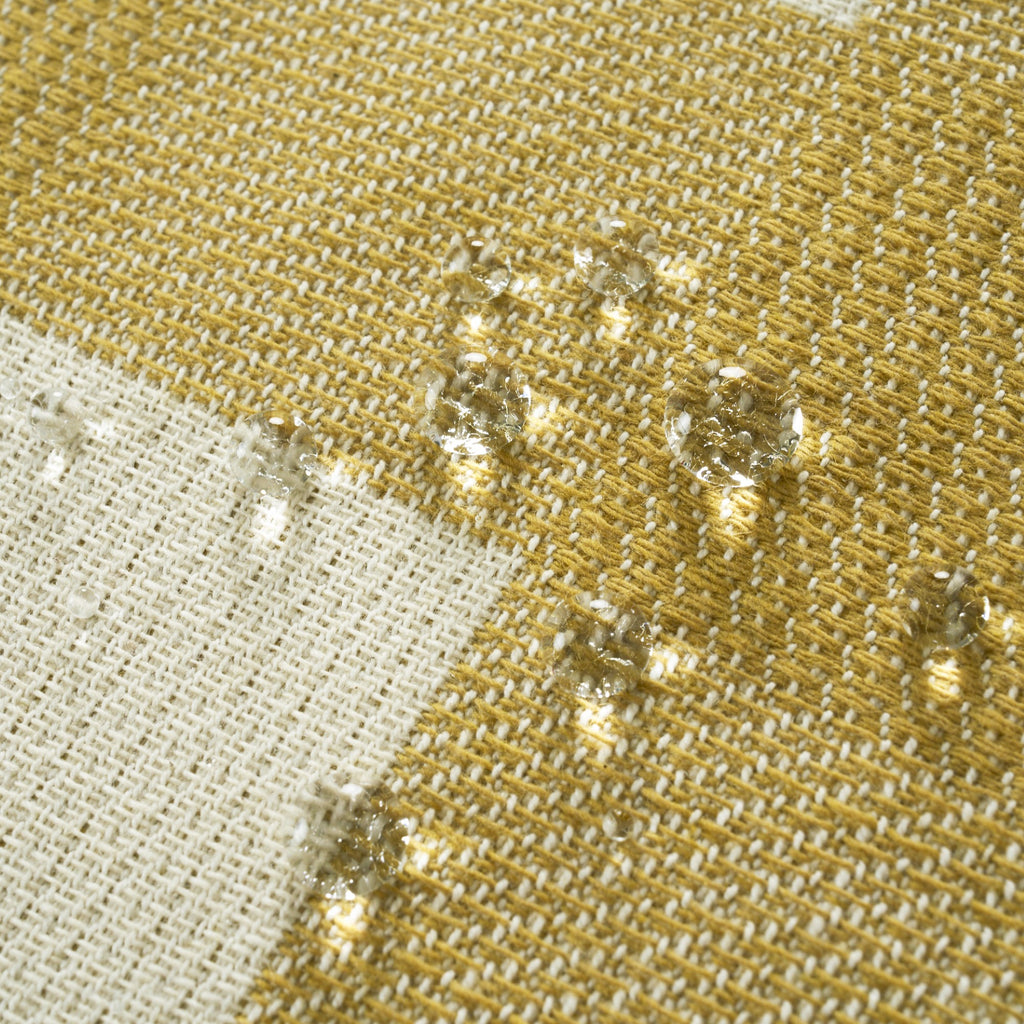 Mantel jacquard antimanchas Vichy Grande Amber Gold