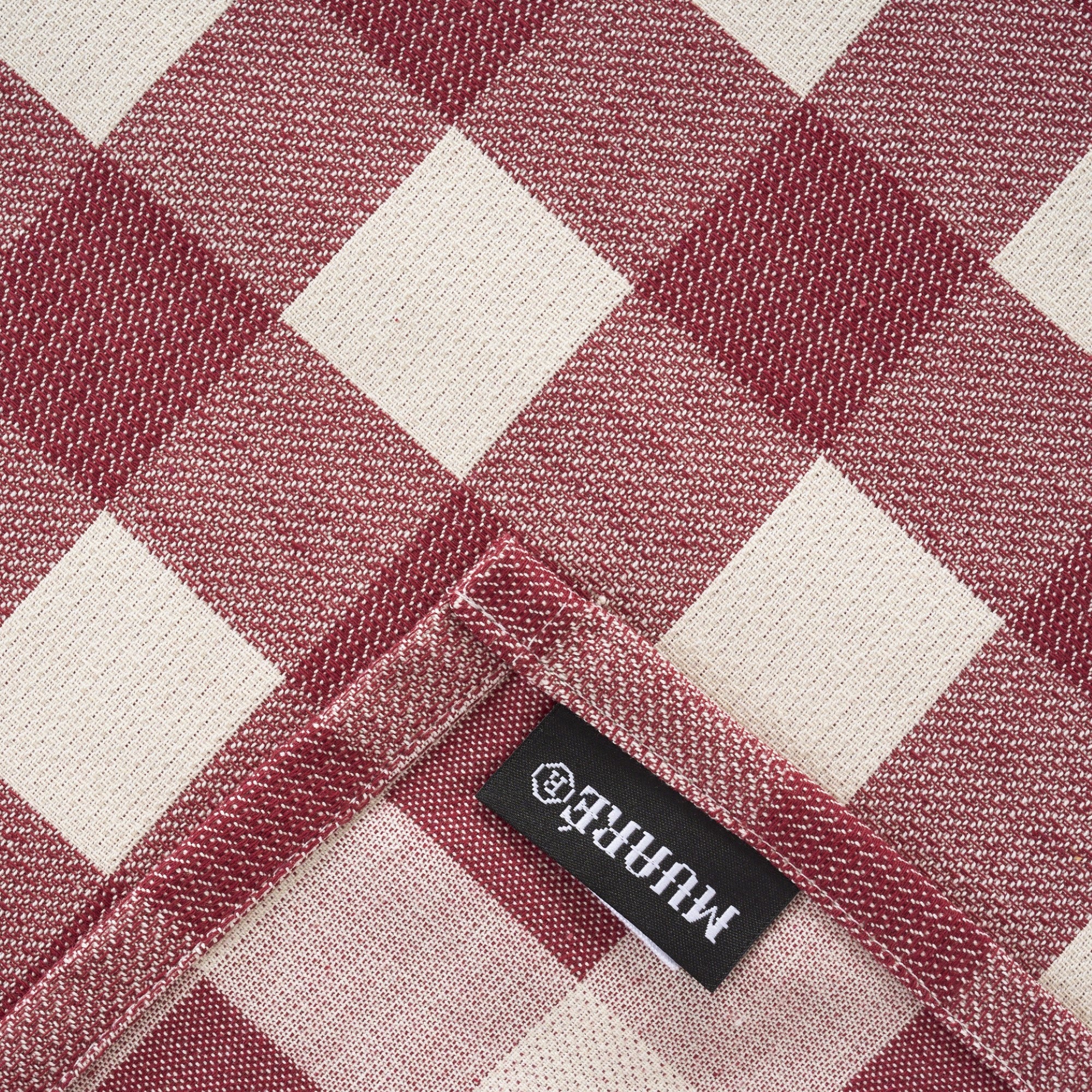 Mantel jacquard antimanchas Vichy Grande Granate