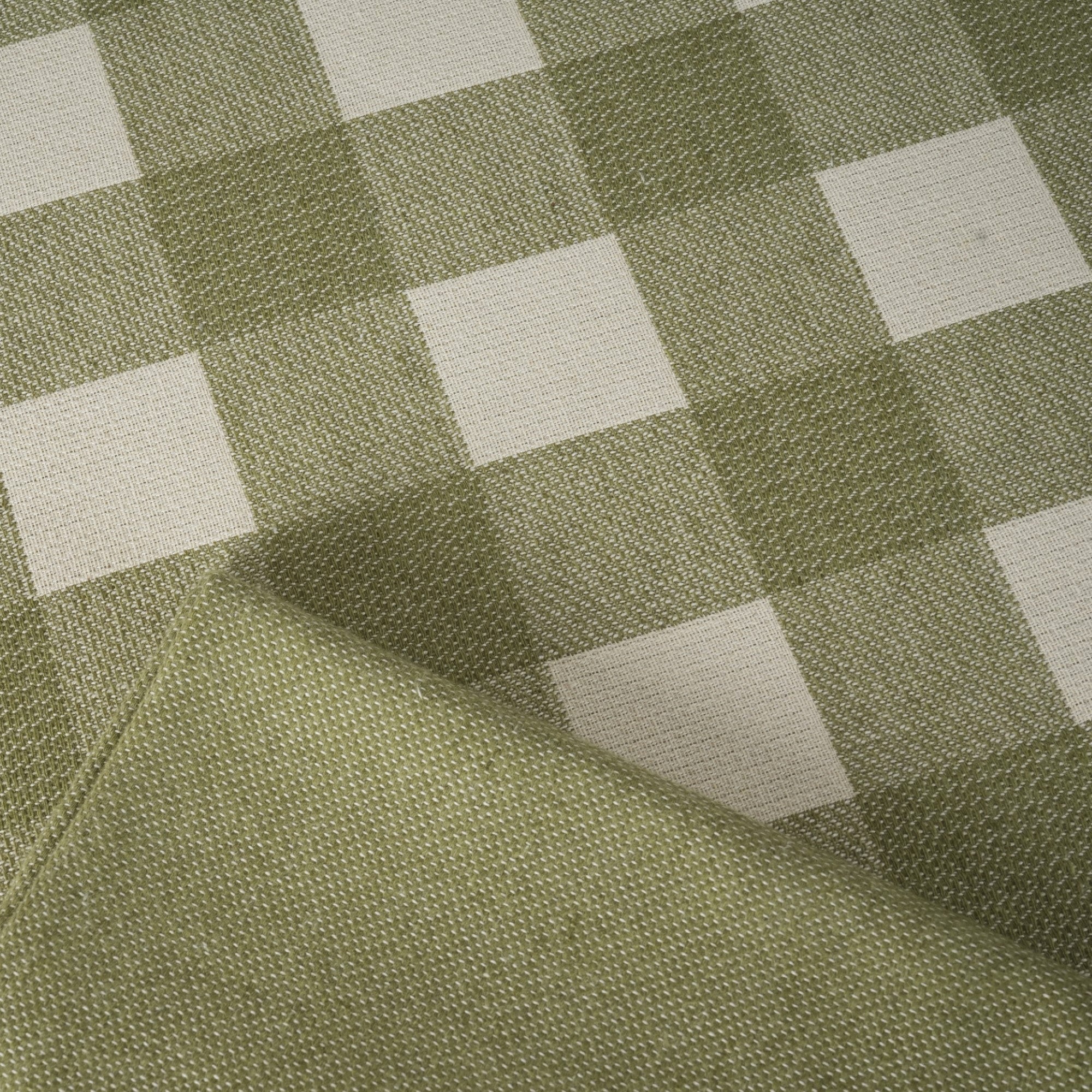 Mantel jacquard antimanchas Vichy Grande Green Wet
