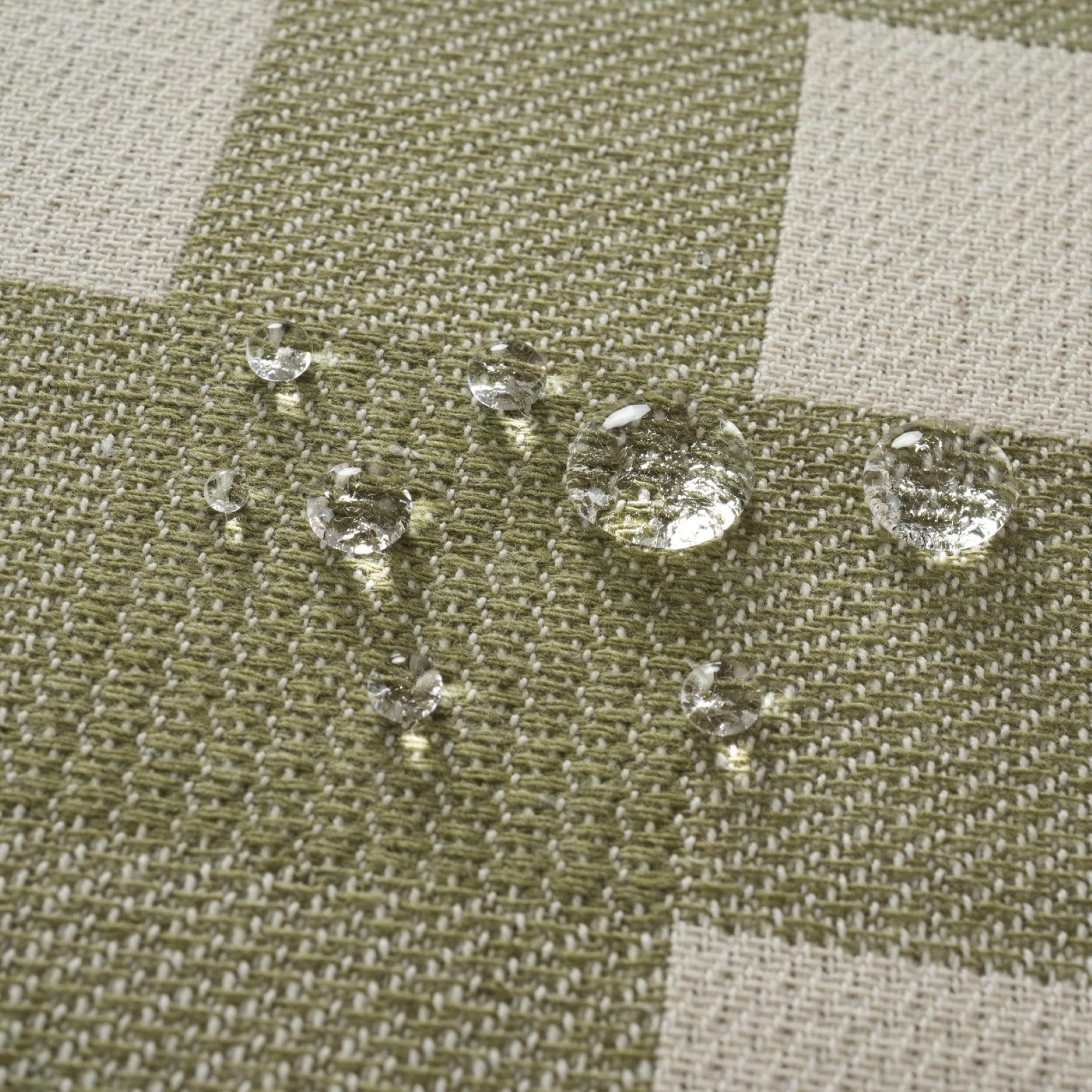 Mantel jacquard antimanchas Vichy Grande Green Wet