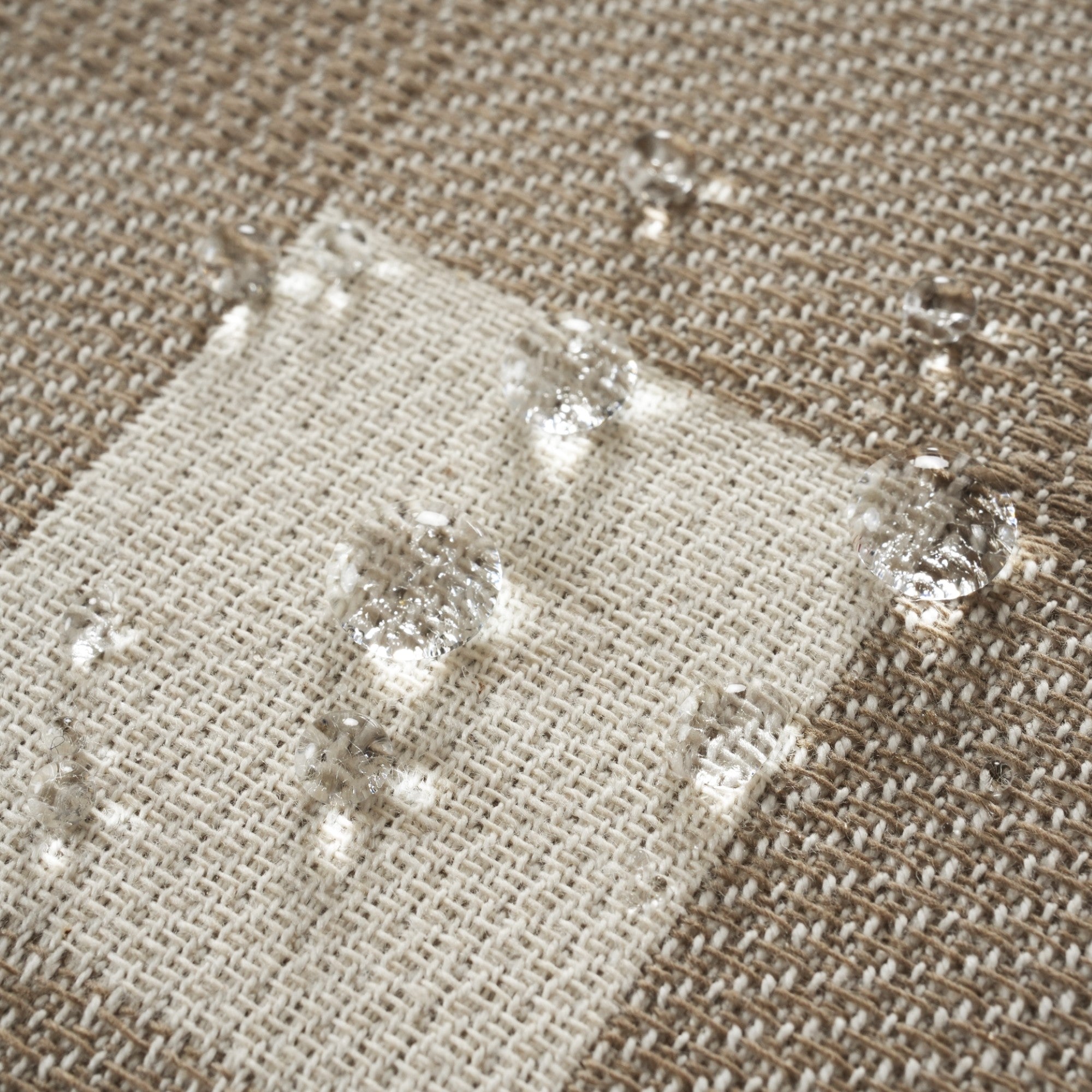 Mantel jacquard antimanchas Vichy Grande Tabaco