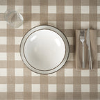 Mantel jacquard antimanchas Vichy Grande Tabaco