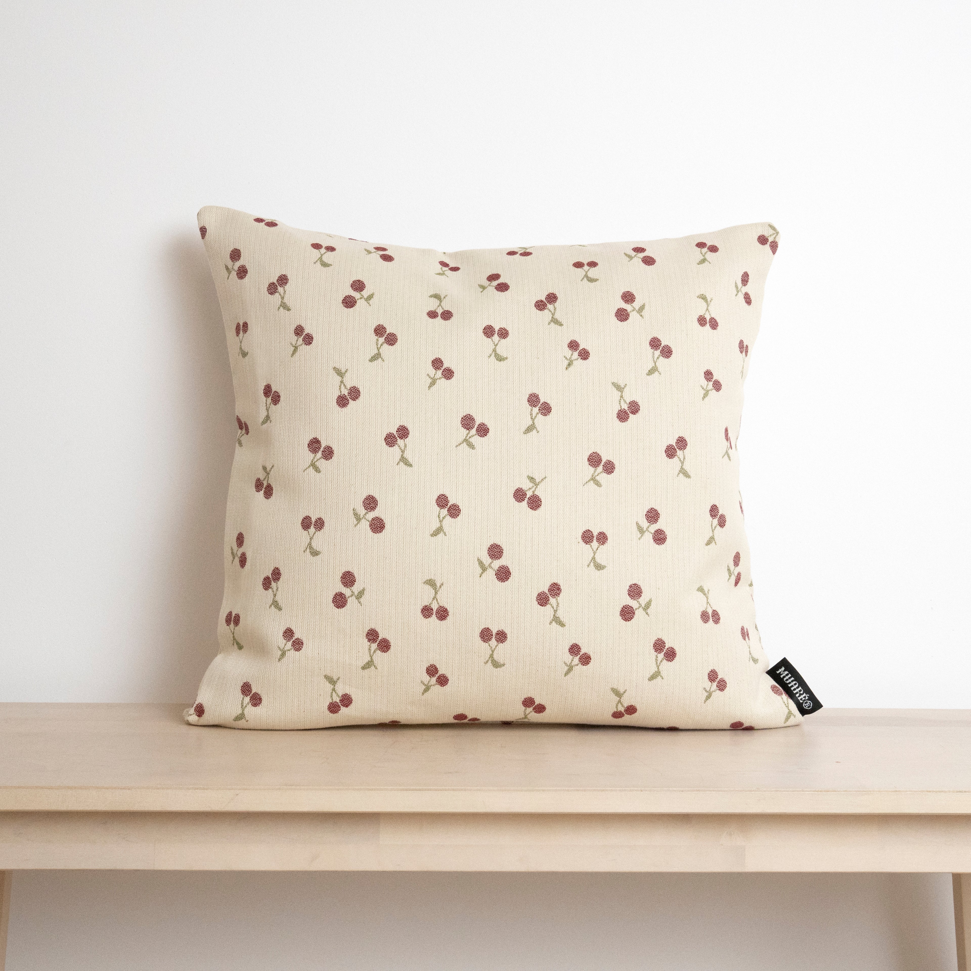 Funda de cojín jacquard Cerezas 45x45 cm