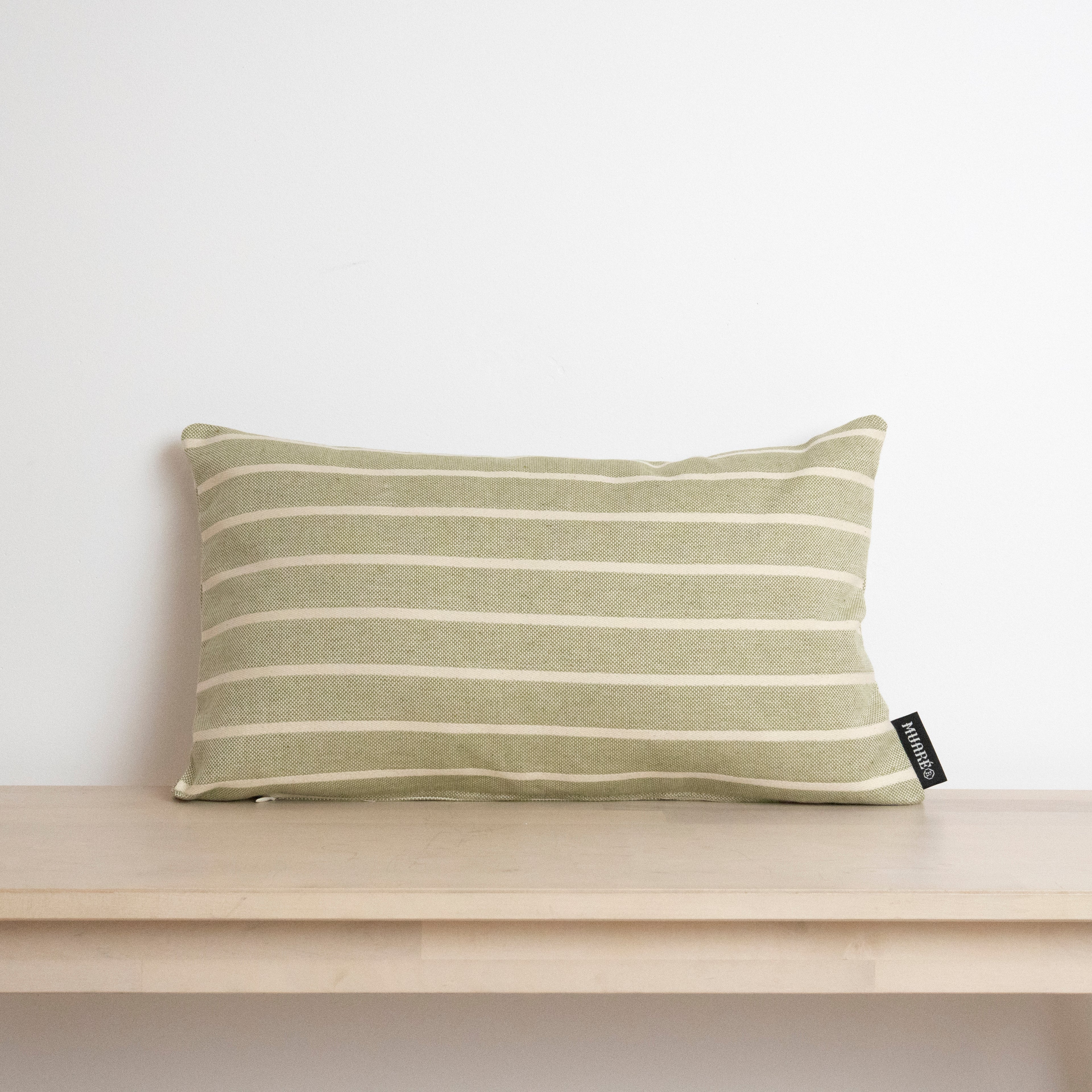 Funda de cojín jacquard Raya Verde Fc 30x50 cm