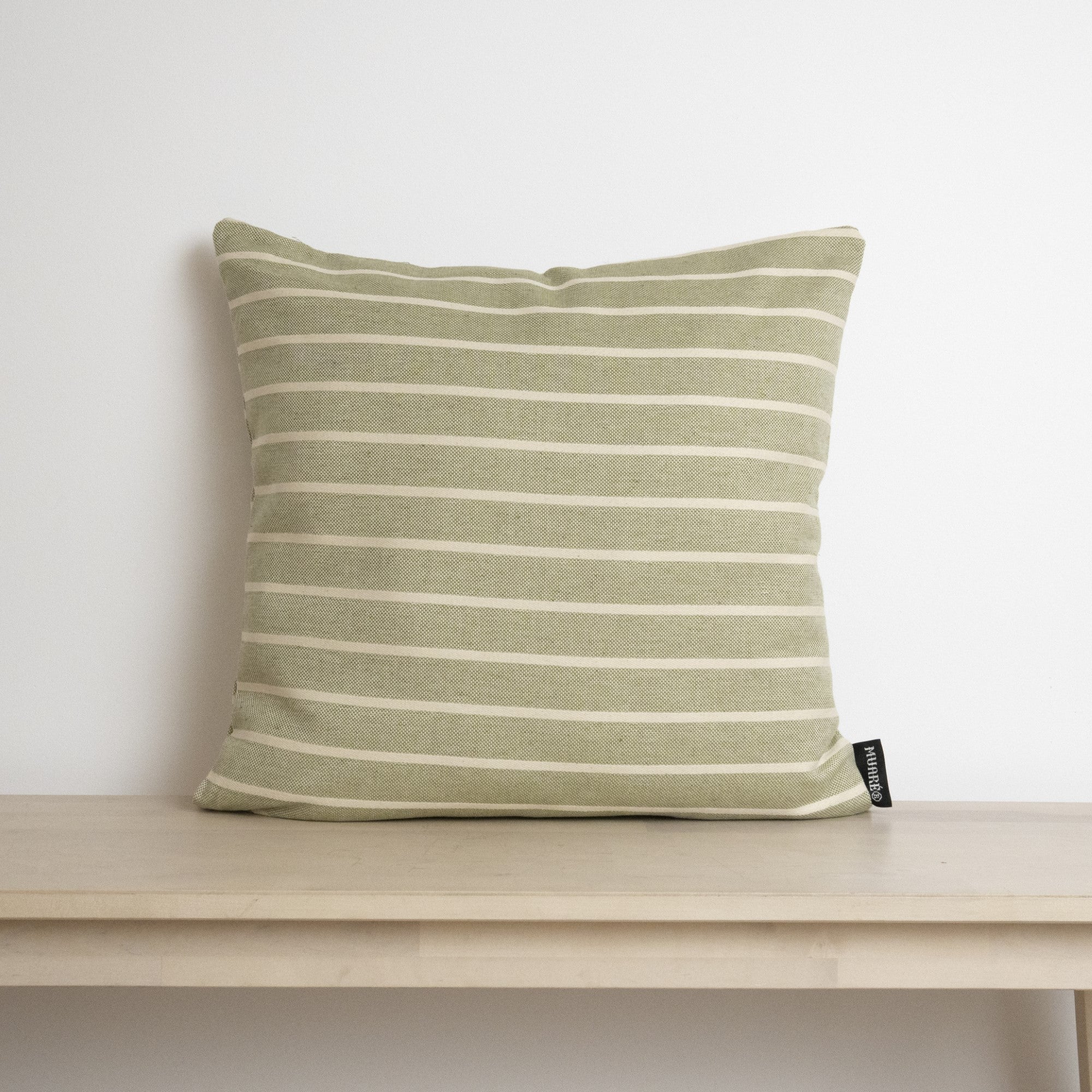 Funda de cojín jacquard Raya Verde Fc 45x45 cm