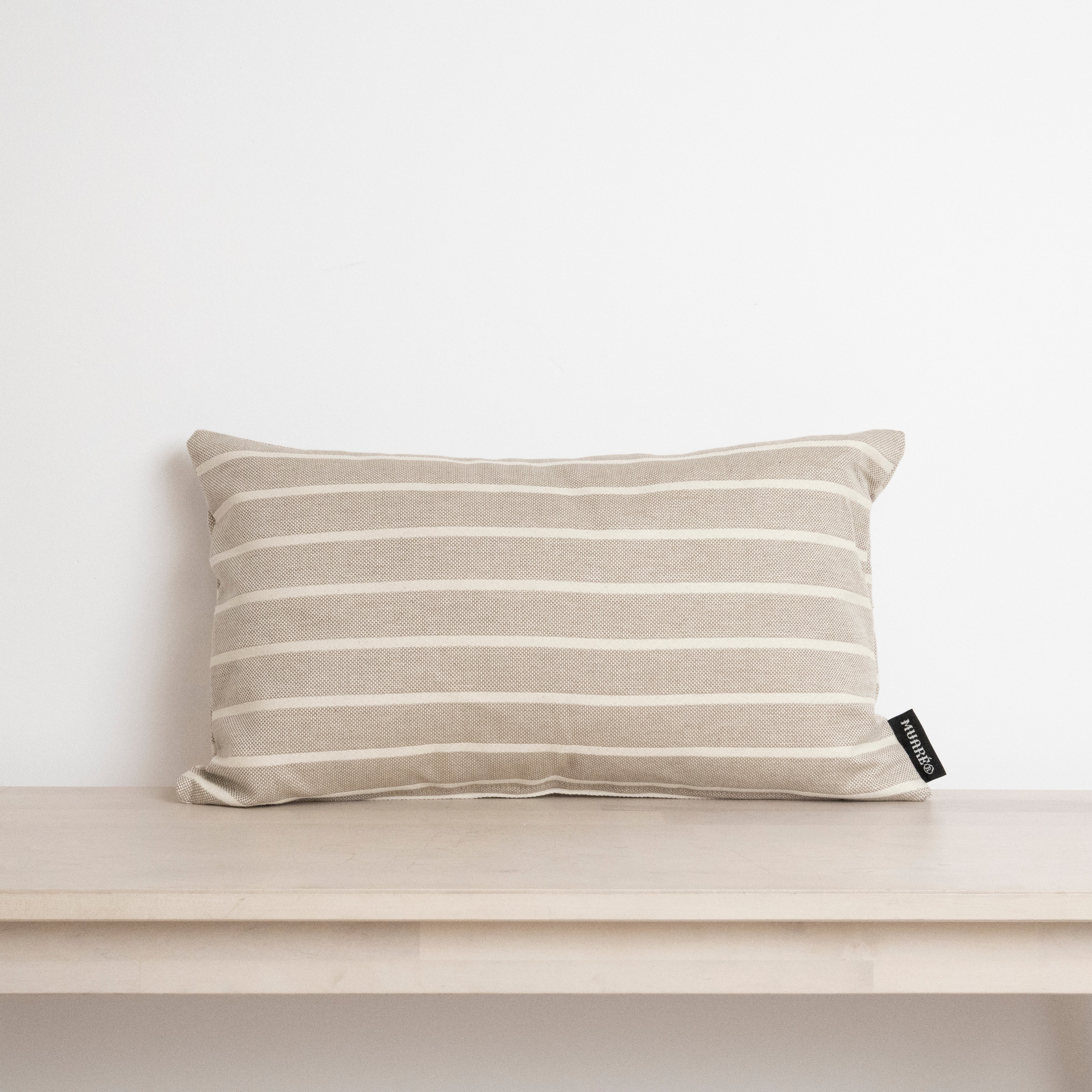 Funda de cojín jacquard Raya Tabaco Fc 30x50 cm