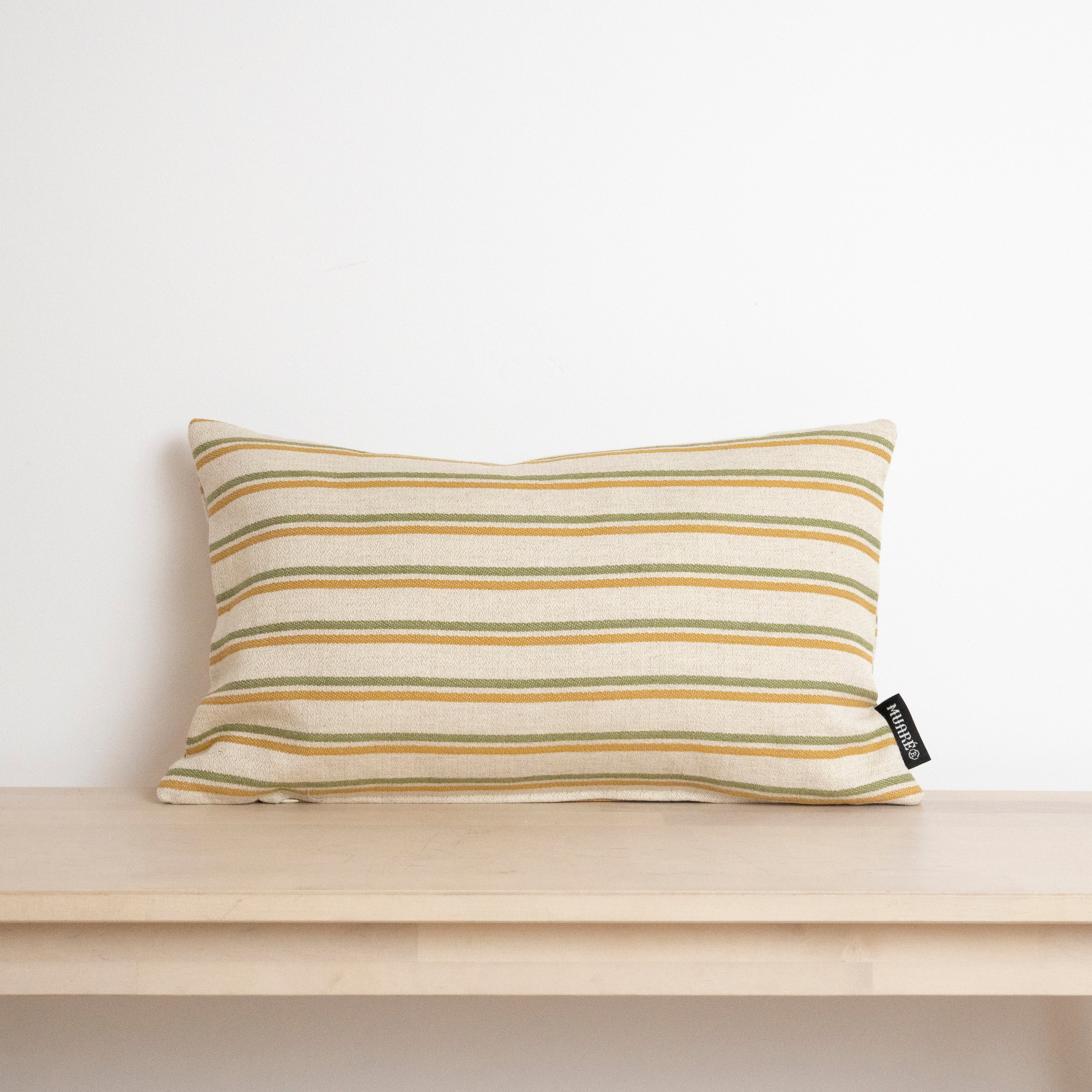 Funda de cojín jacquard Rayas Limones 30x50 cm