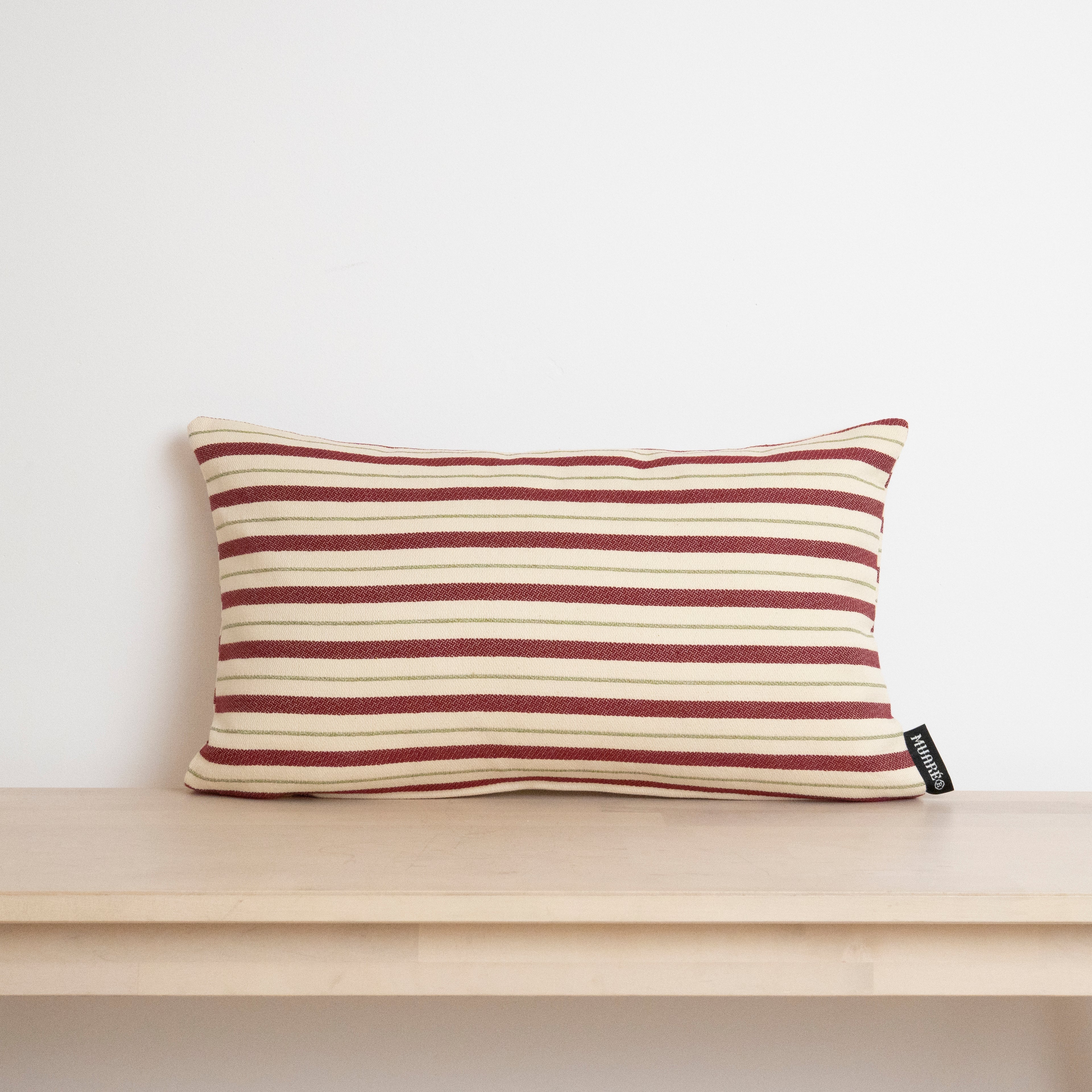 Funda de cojín jacquard Rayas Cerezas 30x50 cm