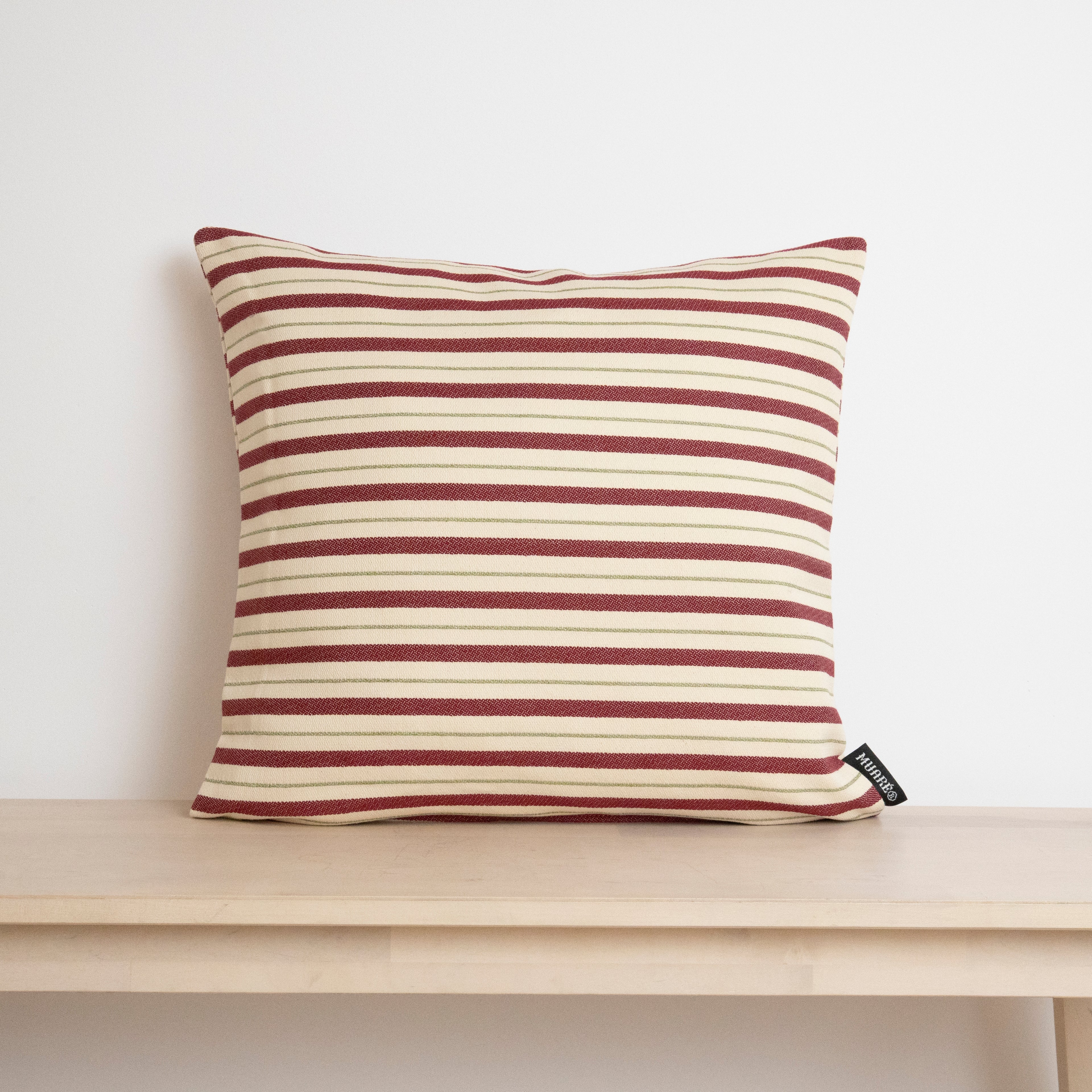 Funda de cojín jacquard Rayas Cerezas 45x45 cm