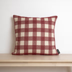 Funda de cojín jacquard Vichy Granate 45x45 cm