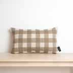 Funda de cojín jacquard Vichy Tabaco 30x50 cm