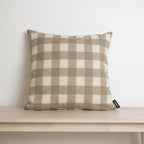 Funda de cojín jacquard Vichy Tabaco 45x45 cm