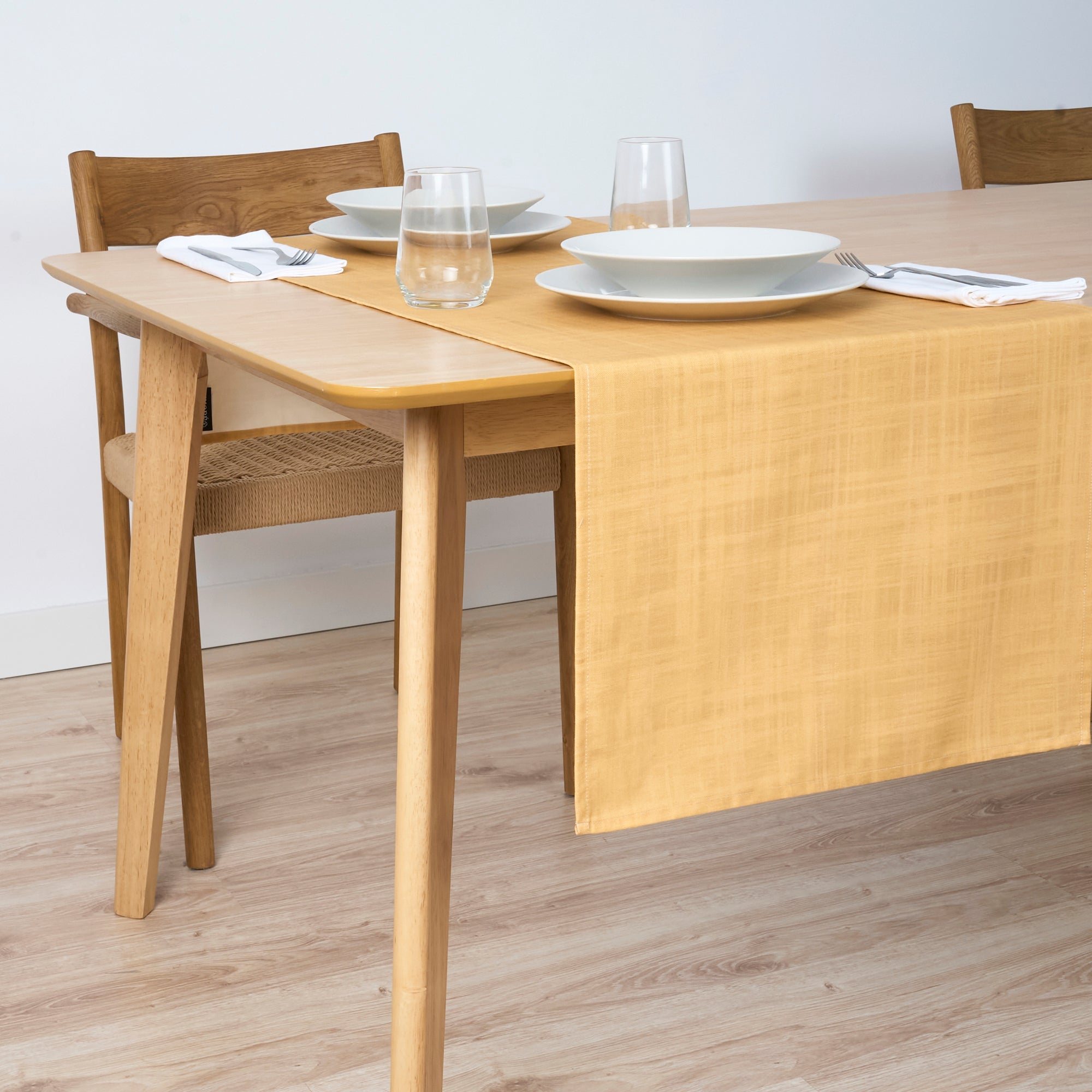 Camino de mesa 100% algodón Lesa 125 2 - Mostaza 50x150 cm