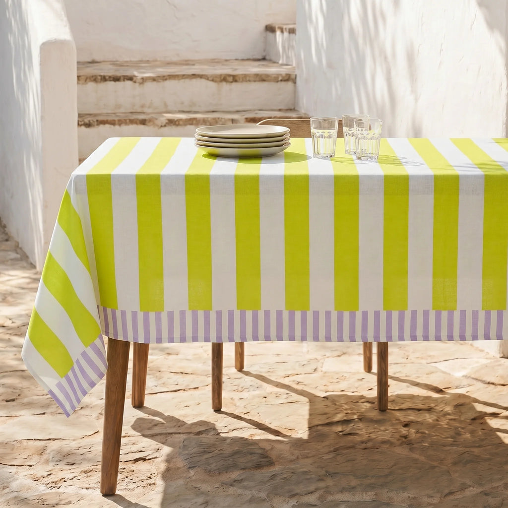 Fleckabweisende Tischdecke 100% Baumwolle Andros
