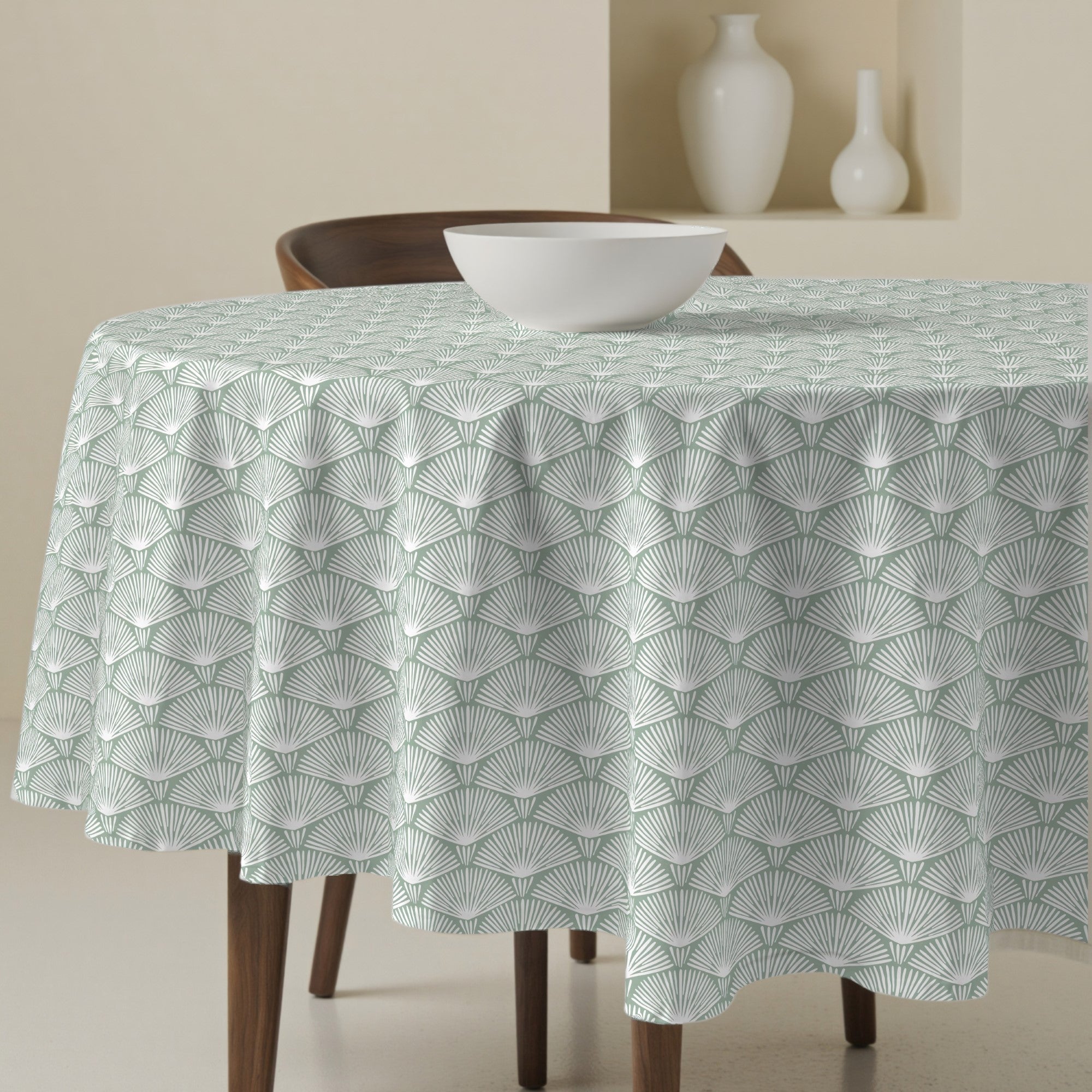 Nappe ronde enduite anti-taches 0120-52 - diamètre 140 cm Nappe ronde enduite anti-taches 0120-52 - diamètre 140 cm