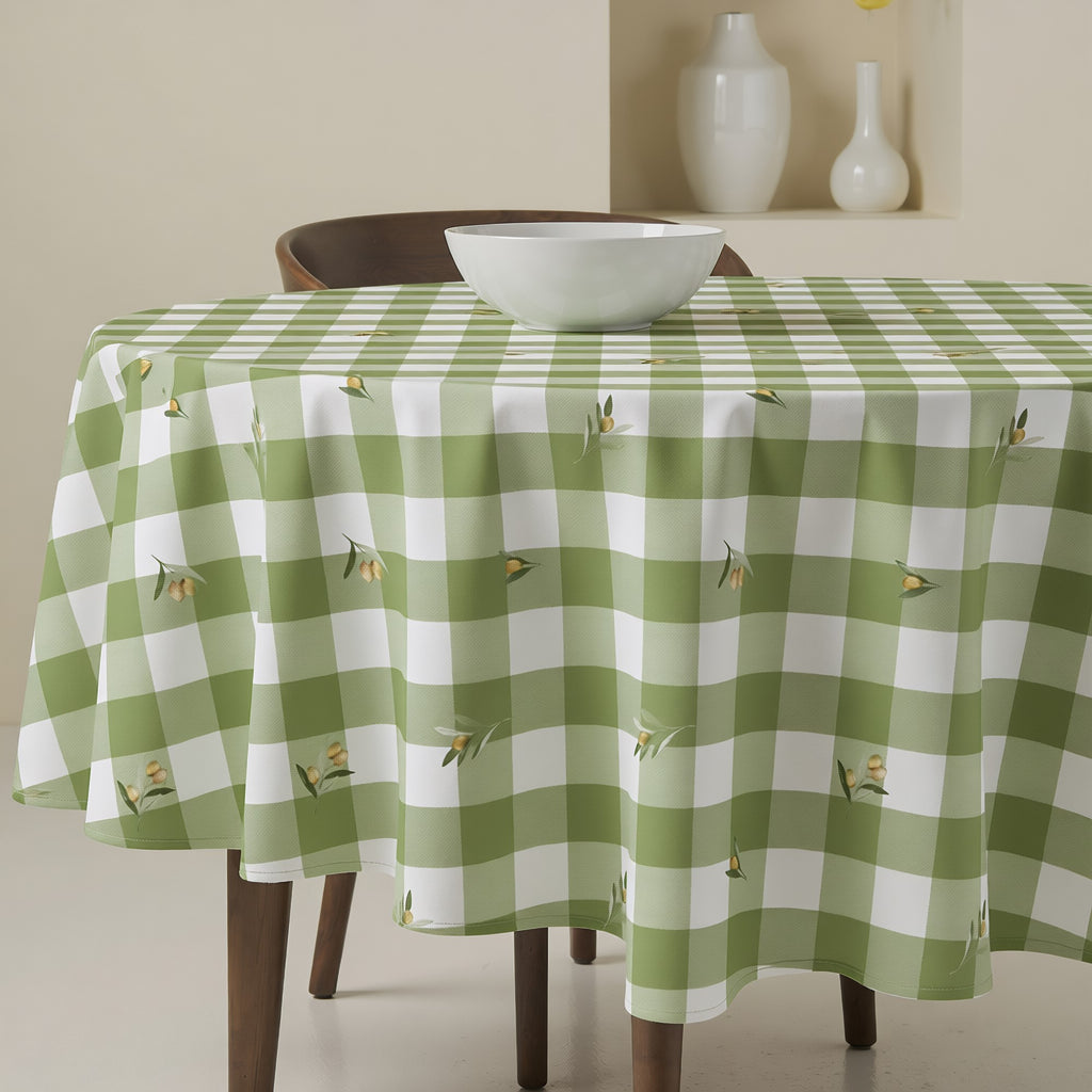 Mantel redondo antimanchas Asier