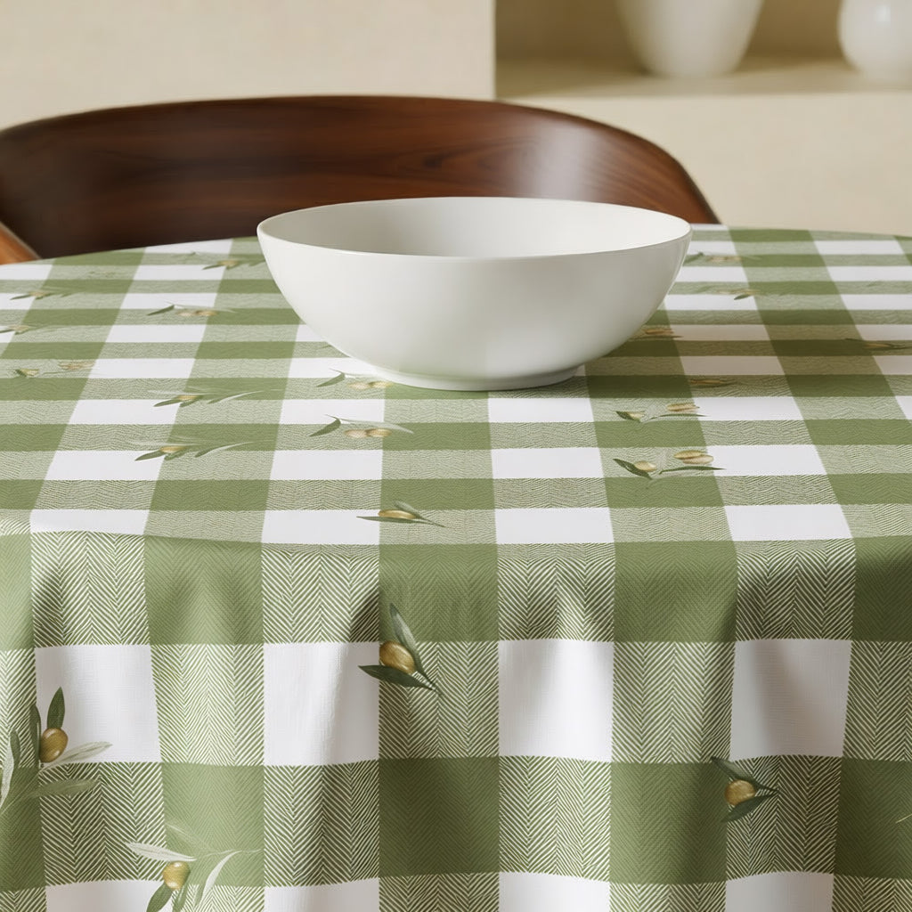 Mantel redondo antimanchas Asier