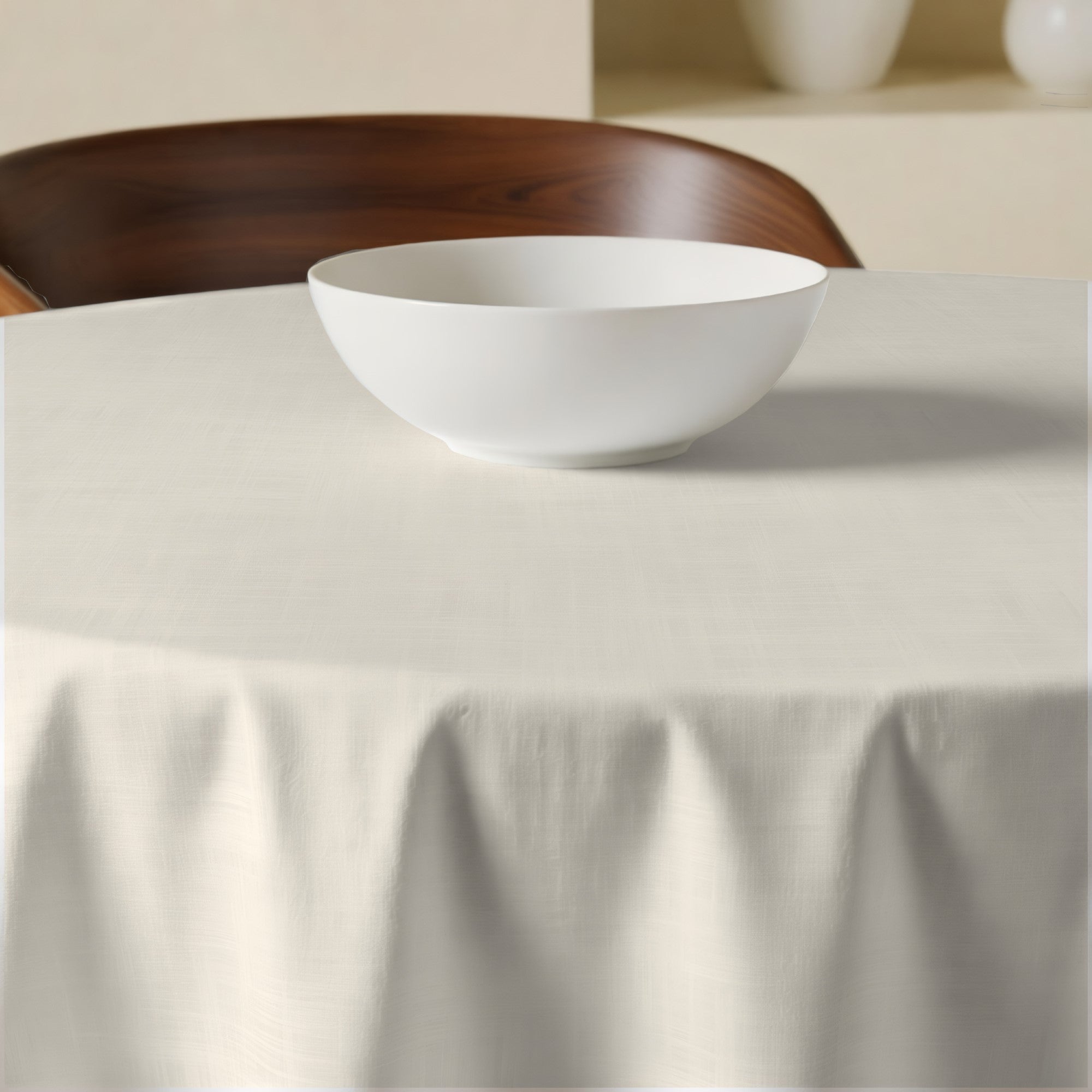 Mantel redondo resinado antimanchas Beige Claro