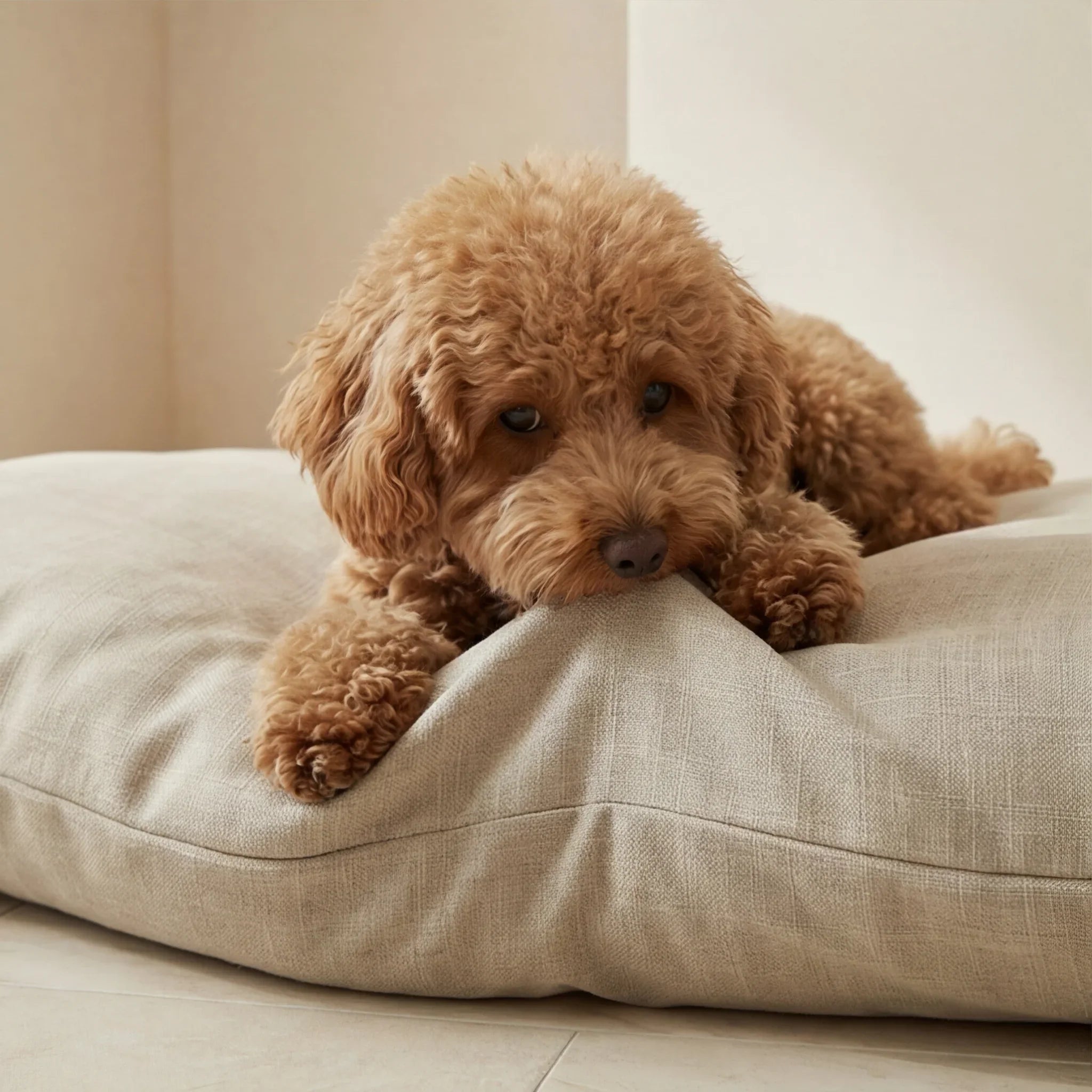 Cama para mascotas desenfundable antimanchas Beig Medio