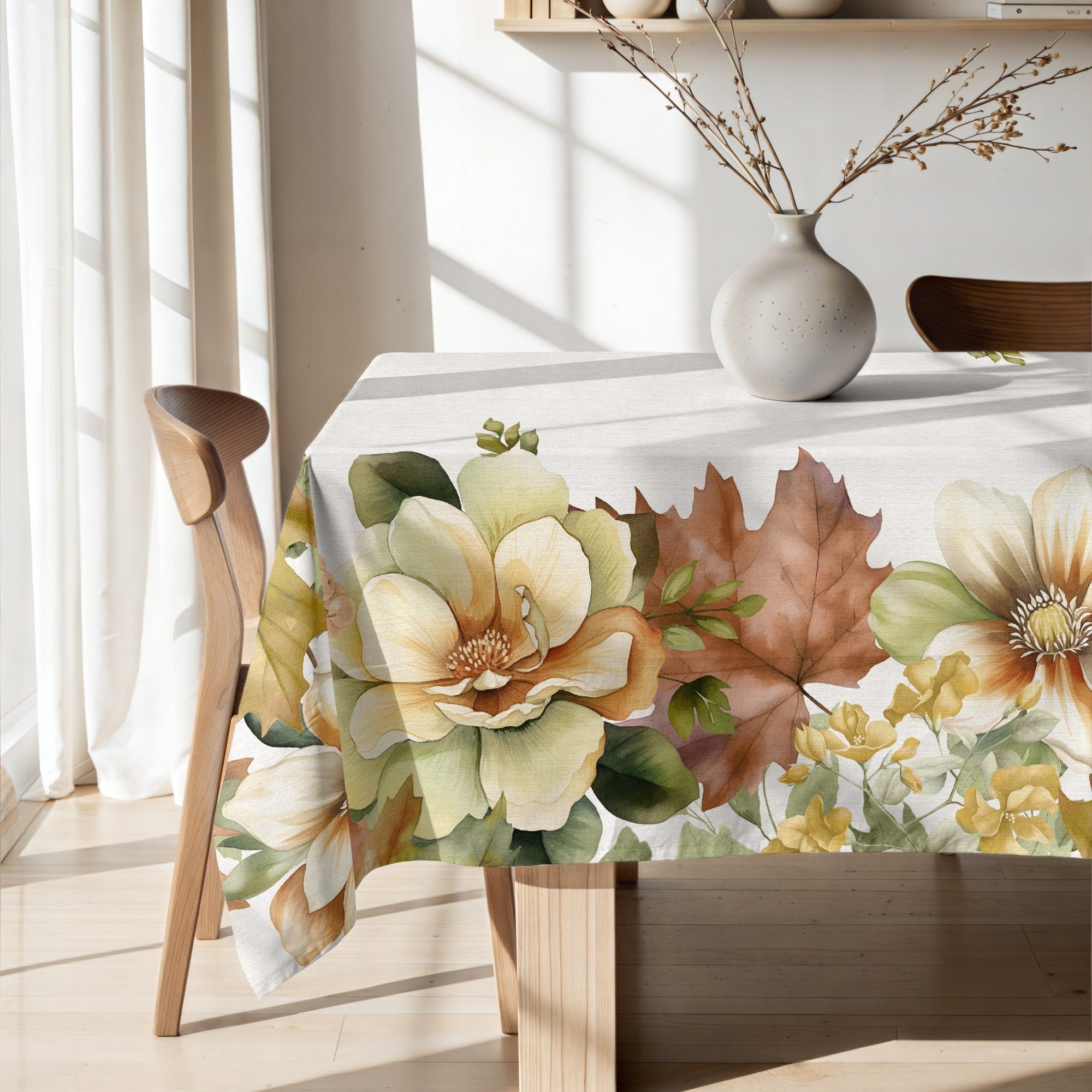 Mantel de tela Big Flowers 10 Verde 160
