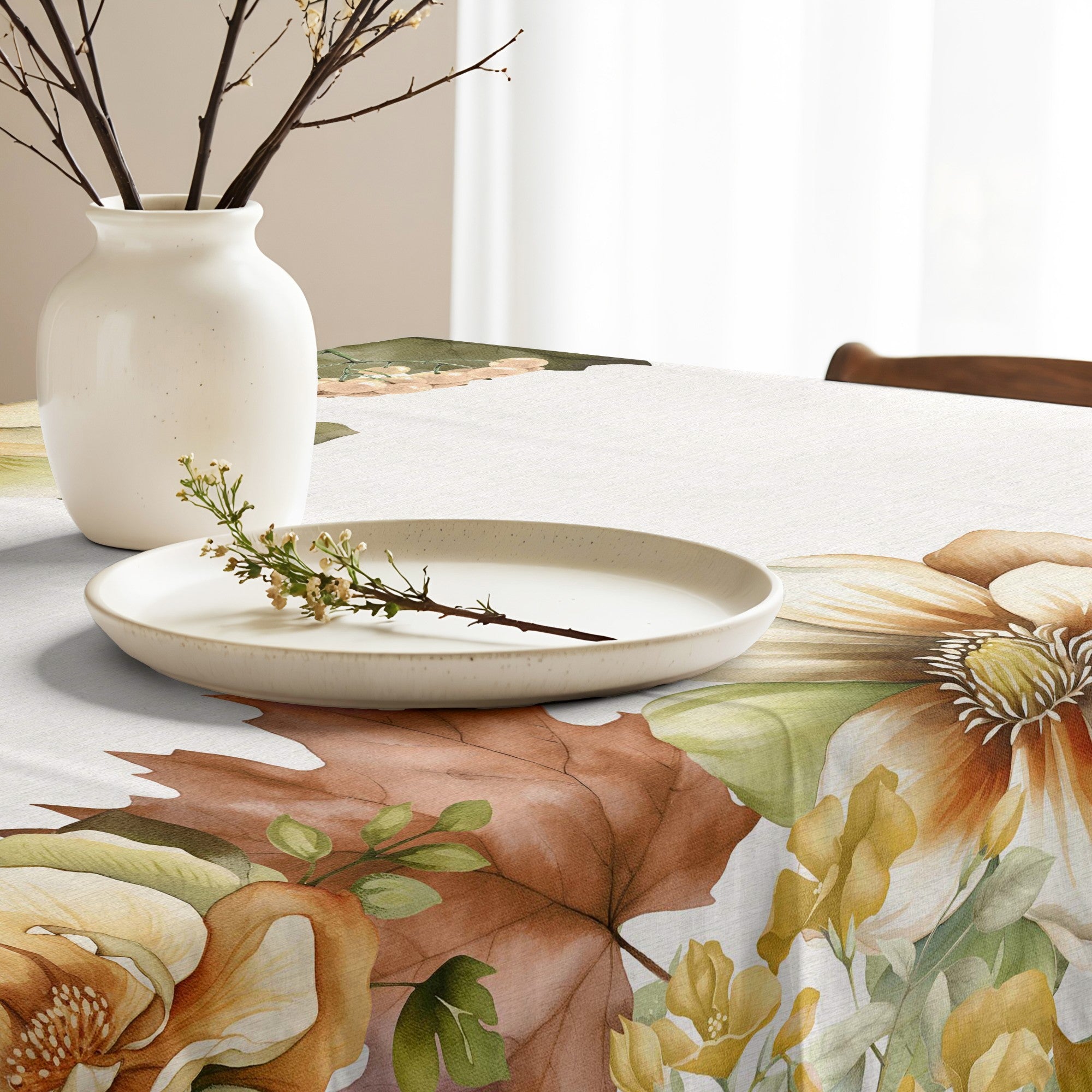 Mantel de tela Big Flowers 10 Verde 160