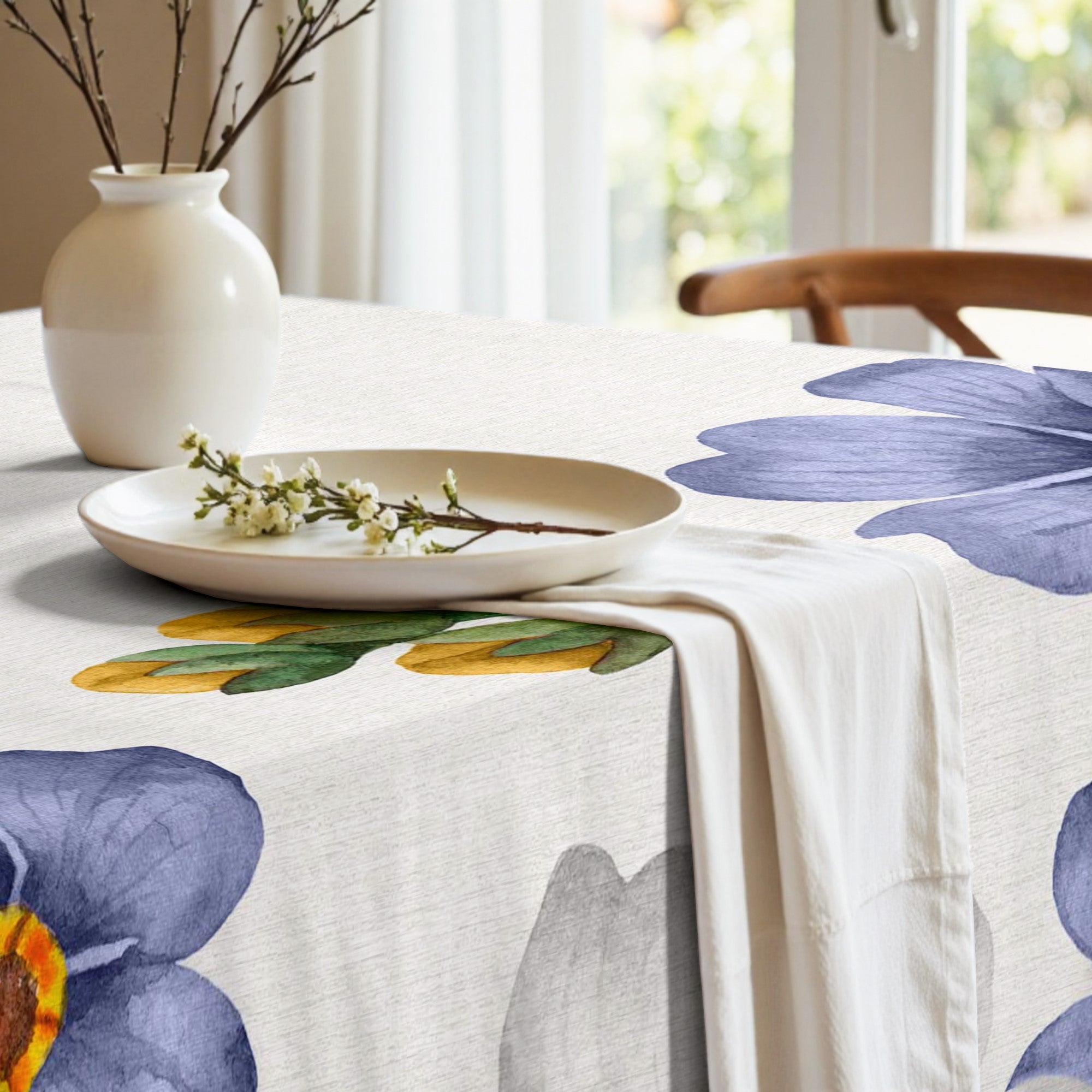 Mantel antimanchas Big Flowers 1 Malva 160