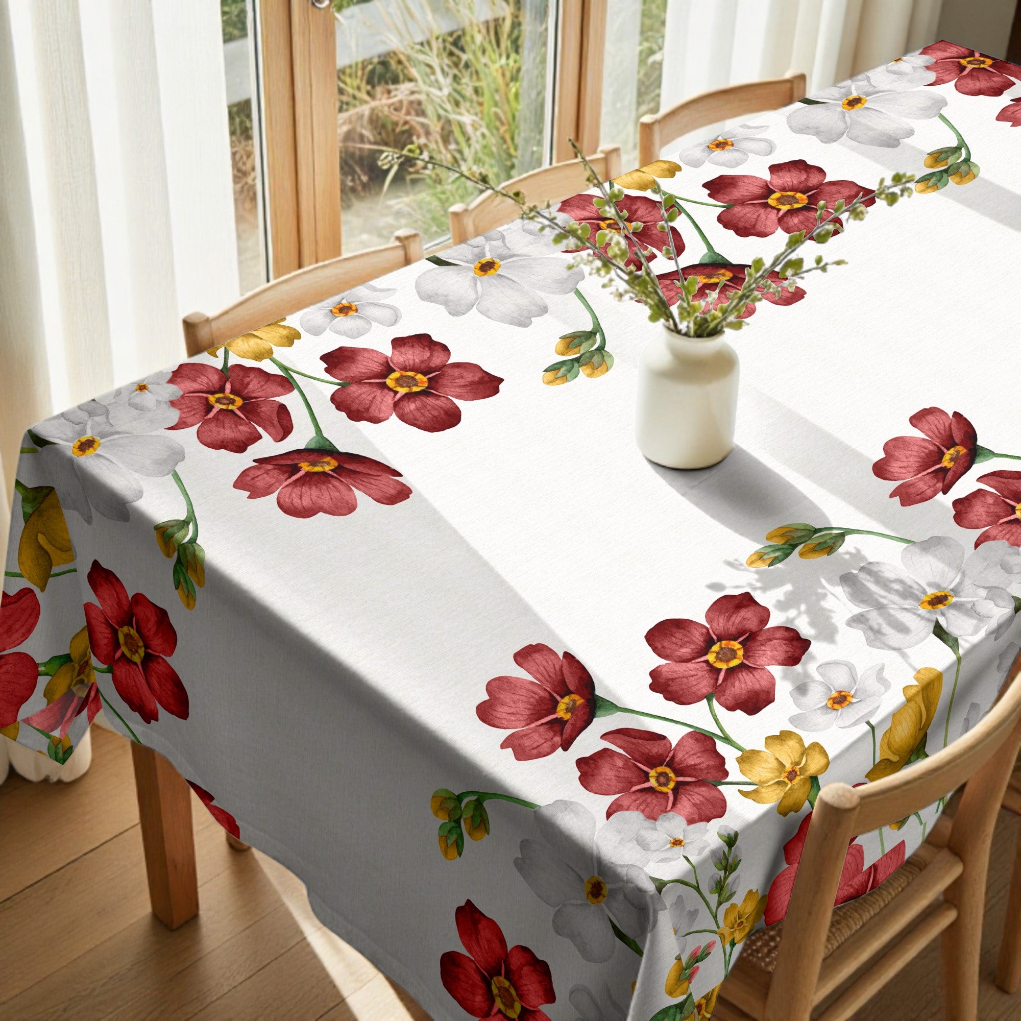 Mantel de tela Big Flowers 2 Rojo 160