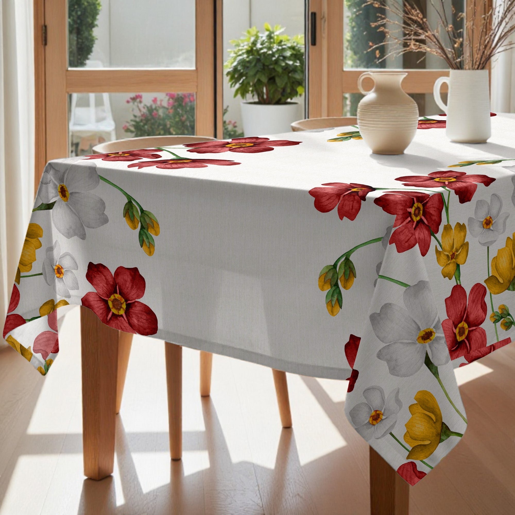 Mantel de tela Big Flowers 2 Rojo 160
