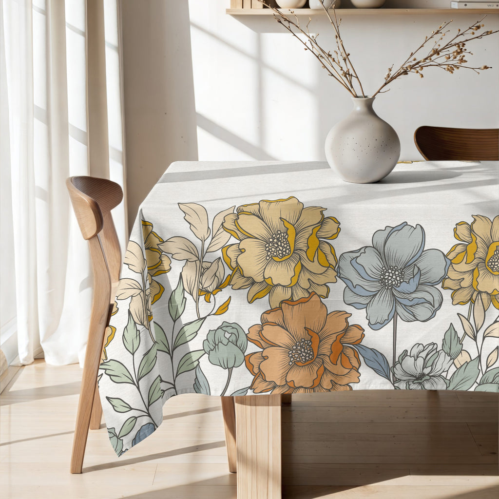 Mantel antimanchas Big Flowers 5 Lino 160