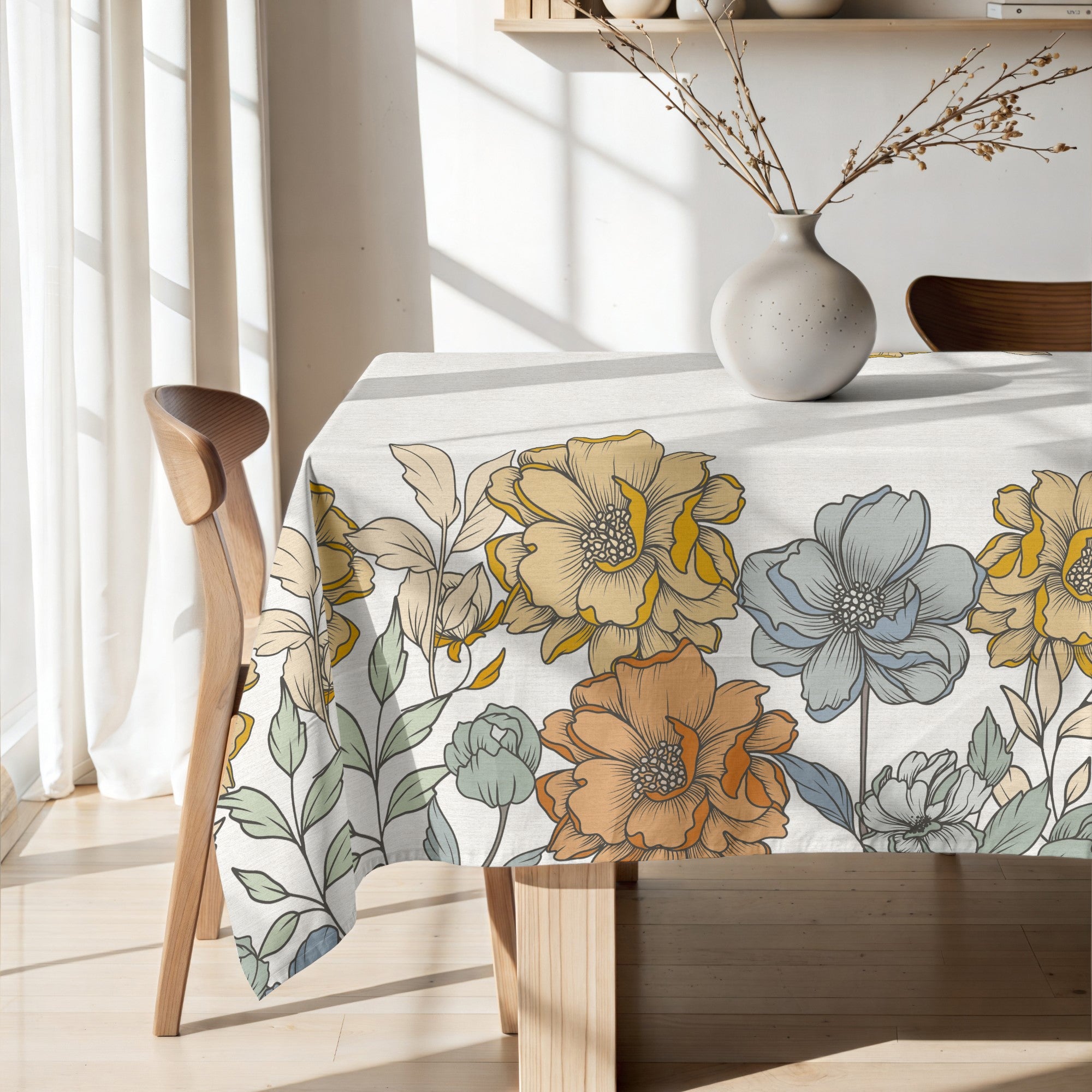 Mantel antimanchas Big Flowers 5 Lino 160