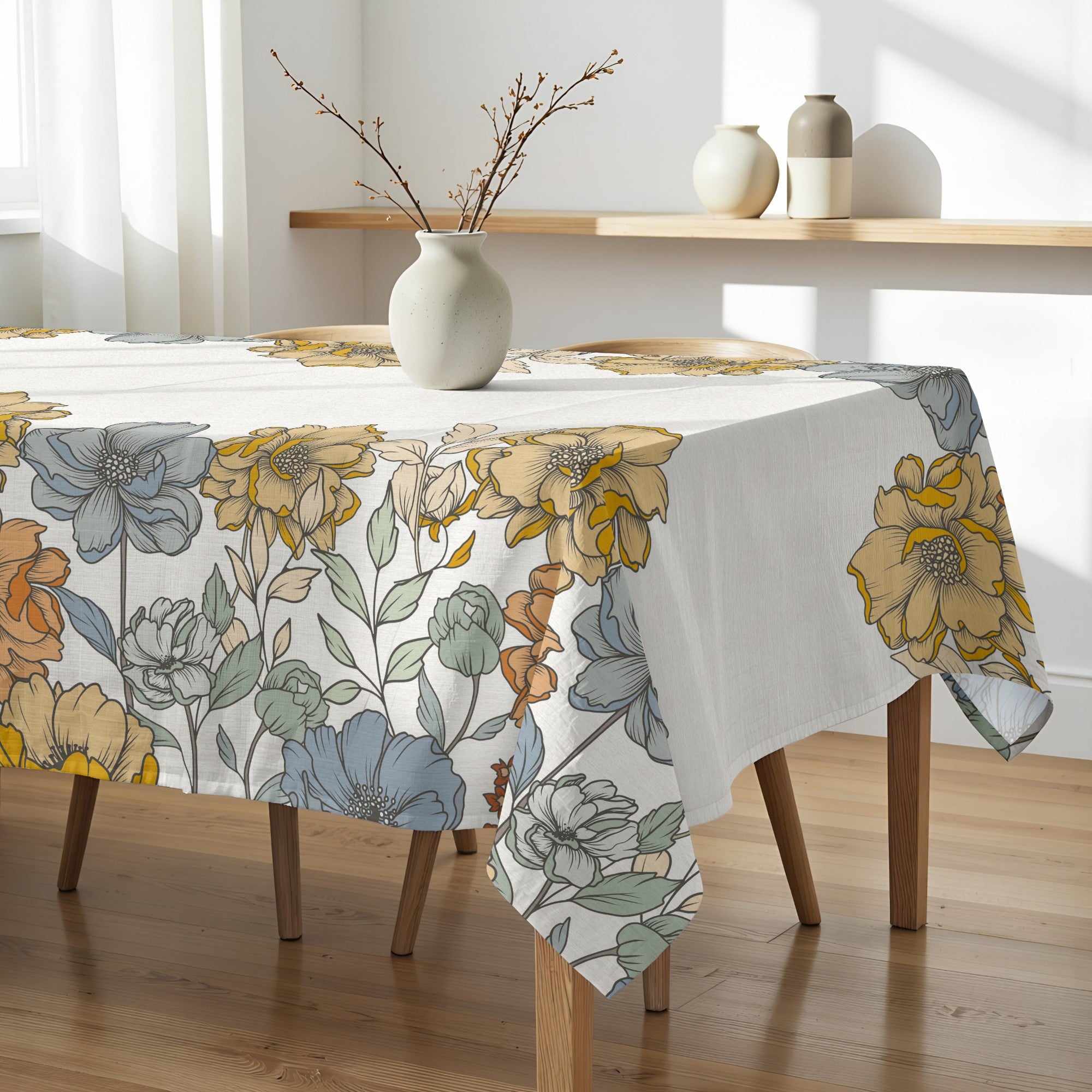 Mantel antimanchas Big Flowers 5 Lino 160