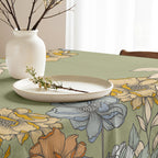 Mantel antimanchas Big Flowers 6 Verde 160