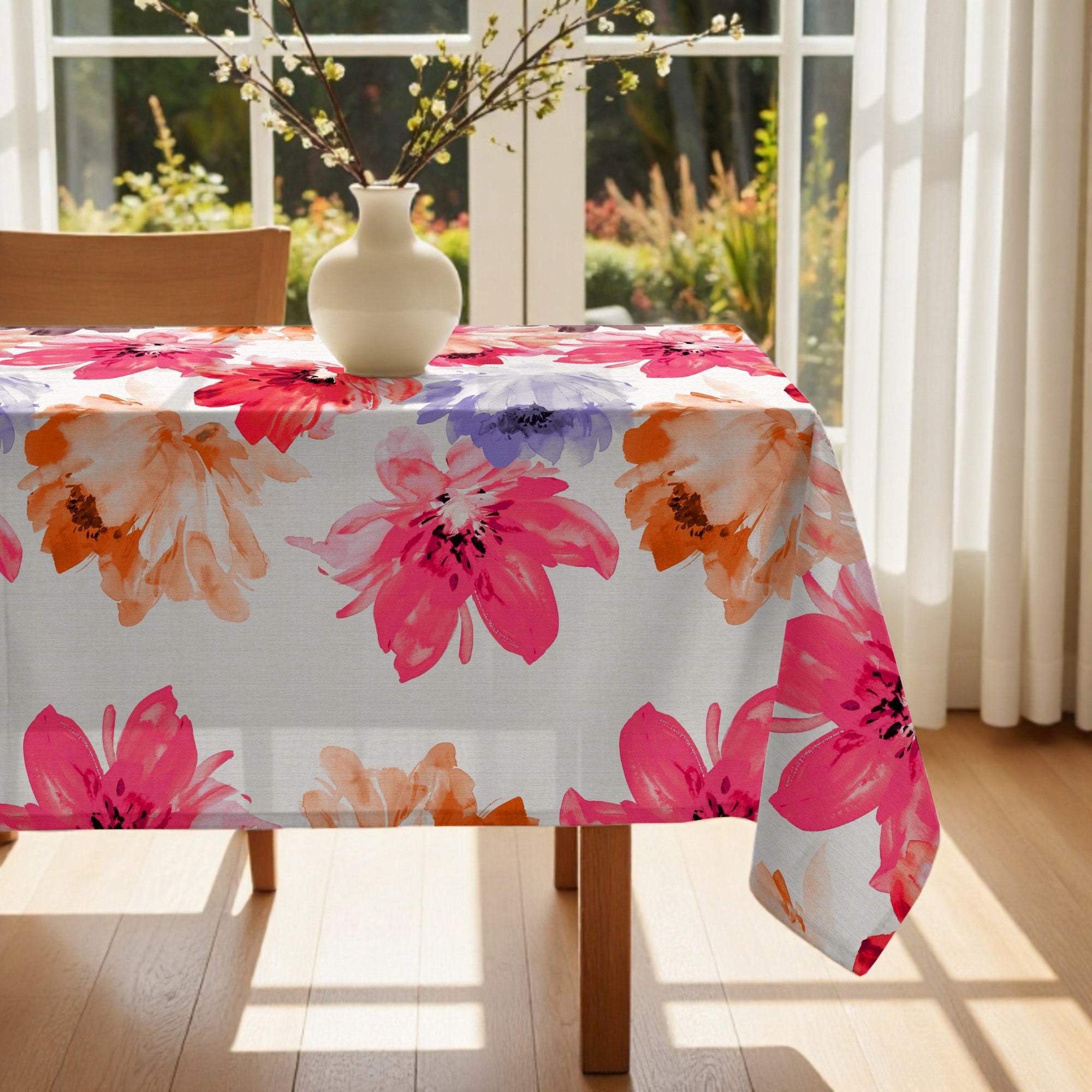 Mantel antimanchas Big Flowers 7 Fucsia 160