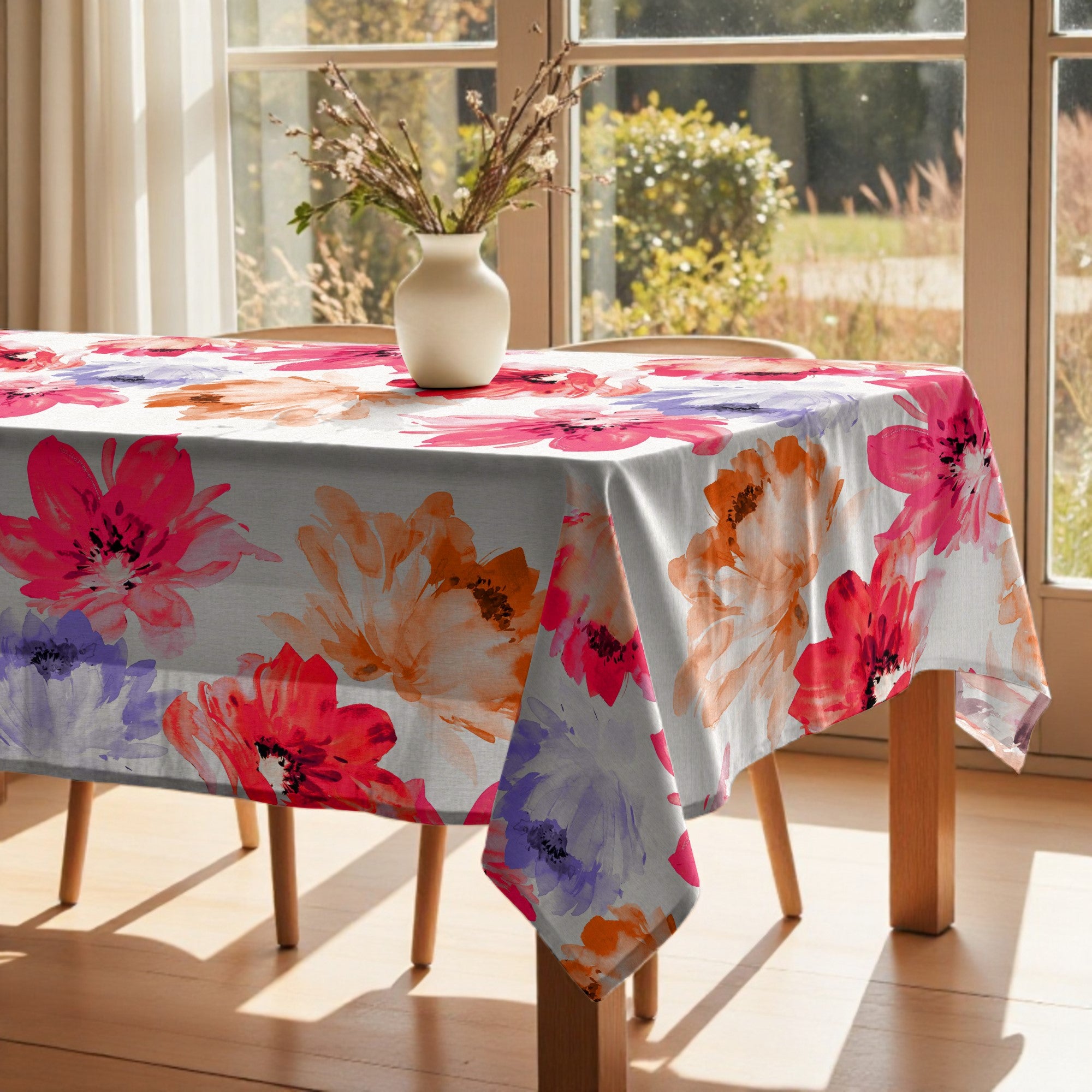Mantel antimanchas Big Flowers 7 Fucsia 160