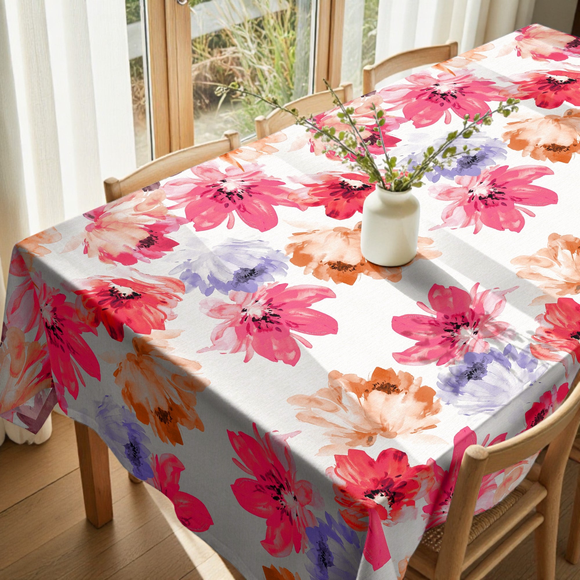 Mantel antimanchas Big Flowers 7 Fucsia 160