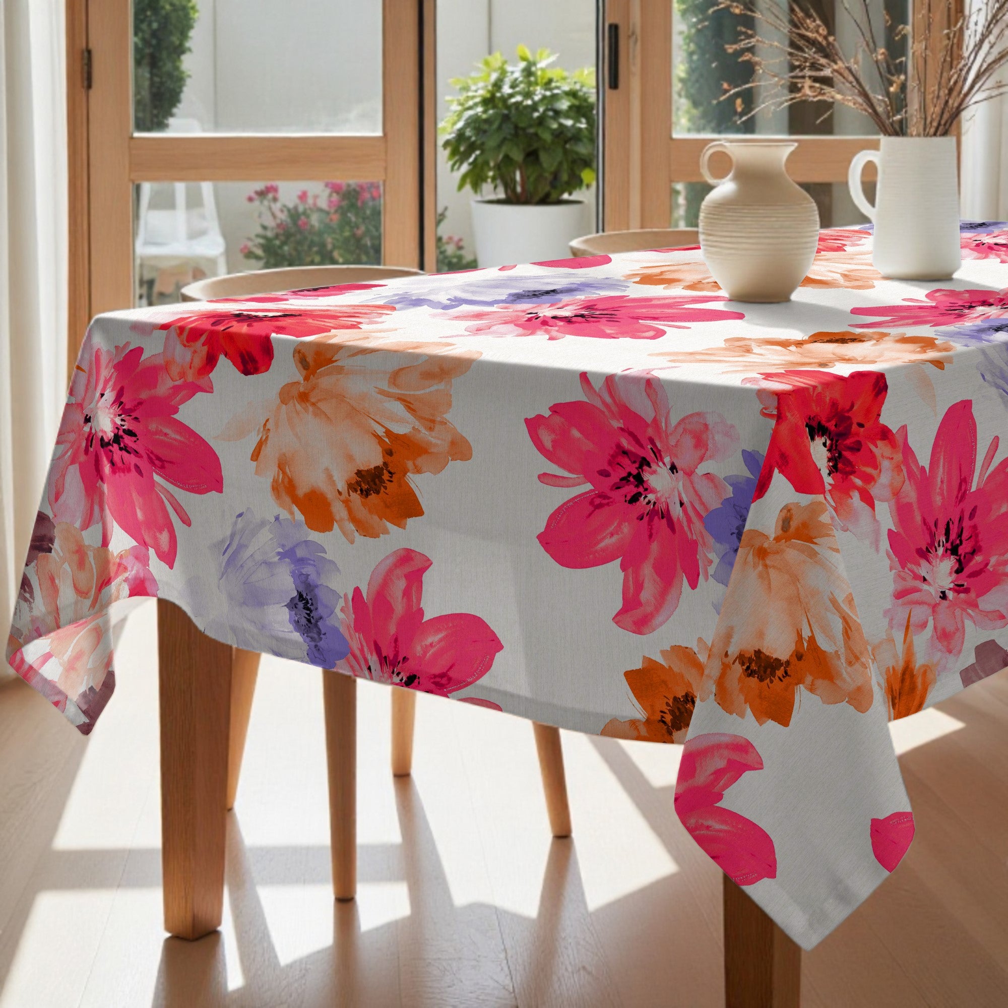 Mantel antimanchas Big Flowers 7 Fucsia 160