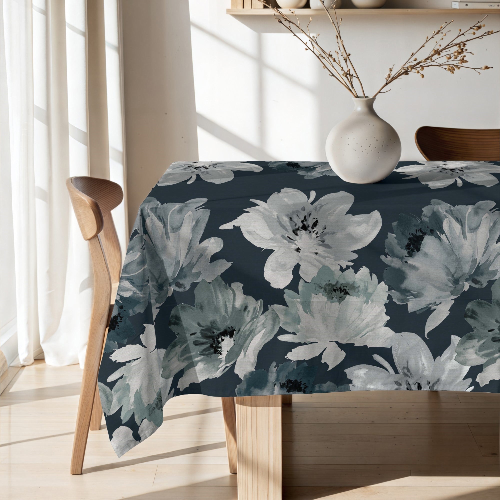 Mantel antimanchas Big Flowers 8 Marino 160