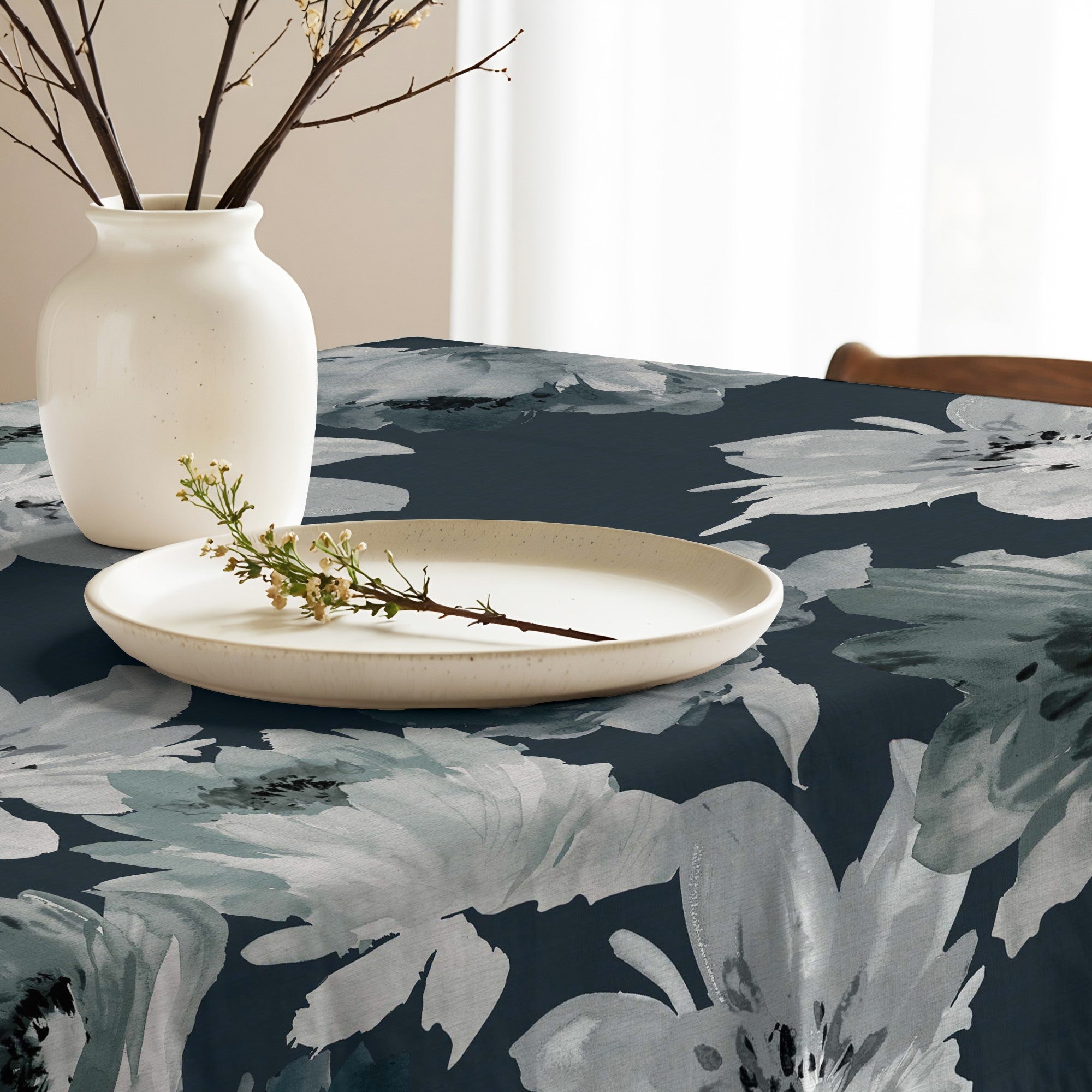 Mantel antimanchas Big Flowers 8 Marino 160