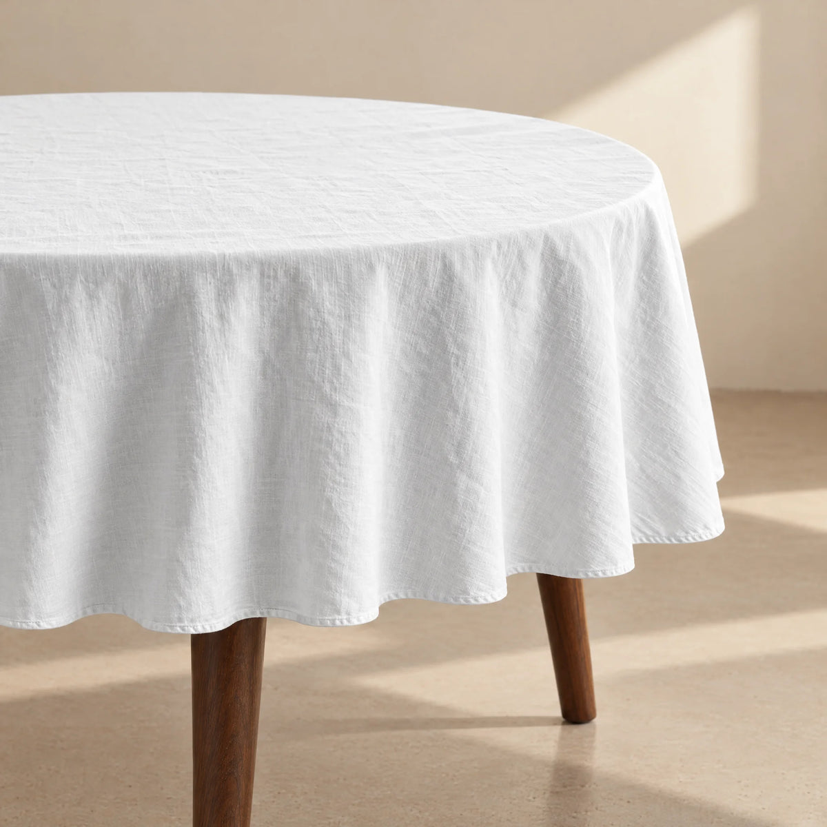 Rond vlekbestendig tafelkleed Wit
