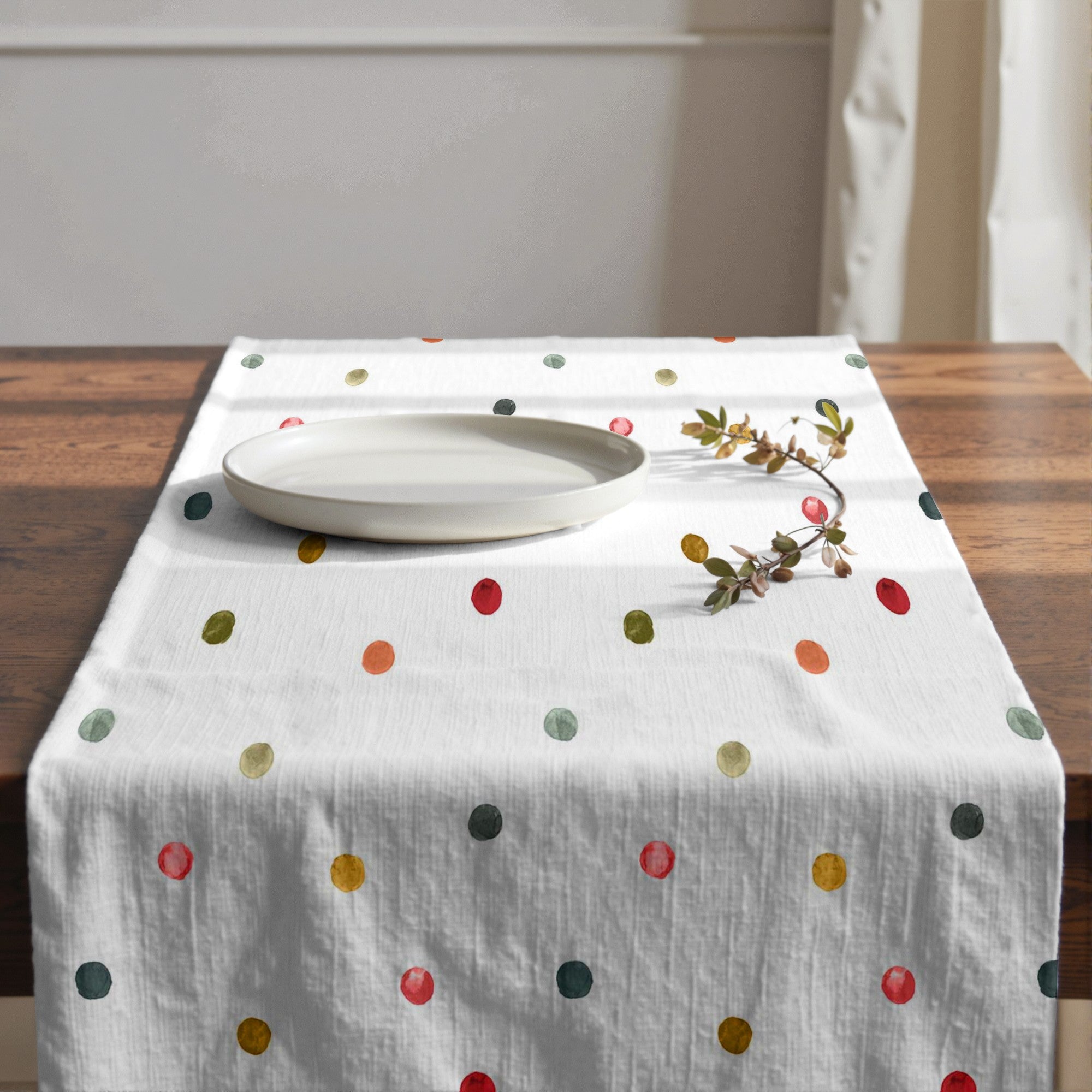 Camino de mesa 100% algodón Boo Motas 50x150 cm