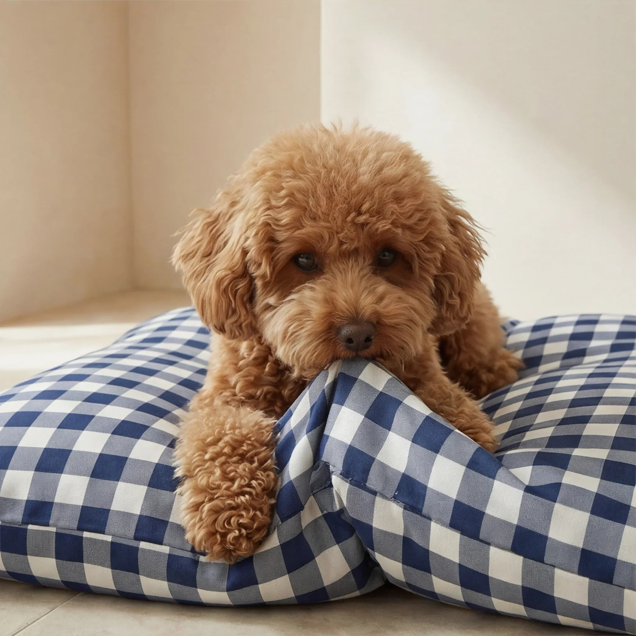 Cama para mascotas desenfundable antimanchas Calafat Marino