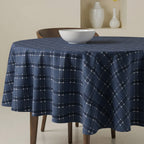 Mantel redondo antimanchas Camilo Blue