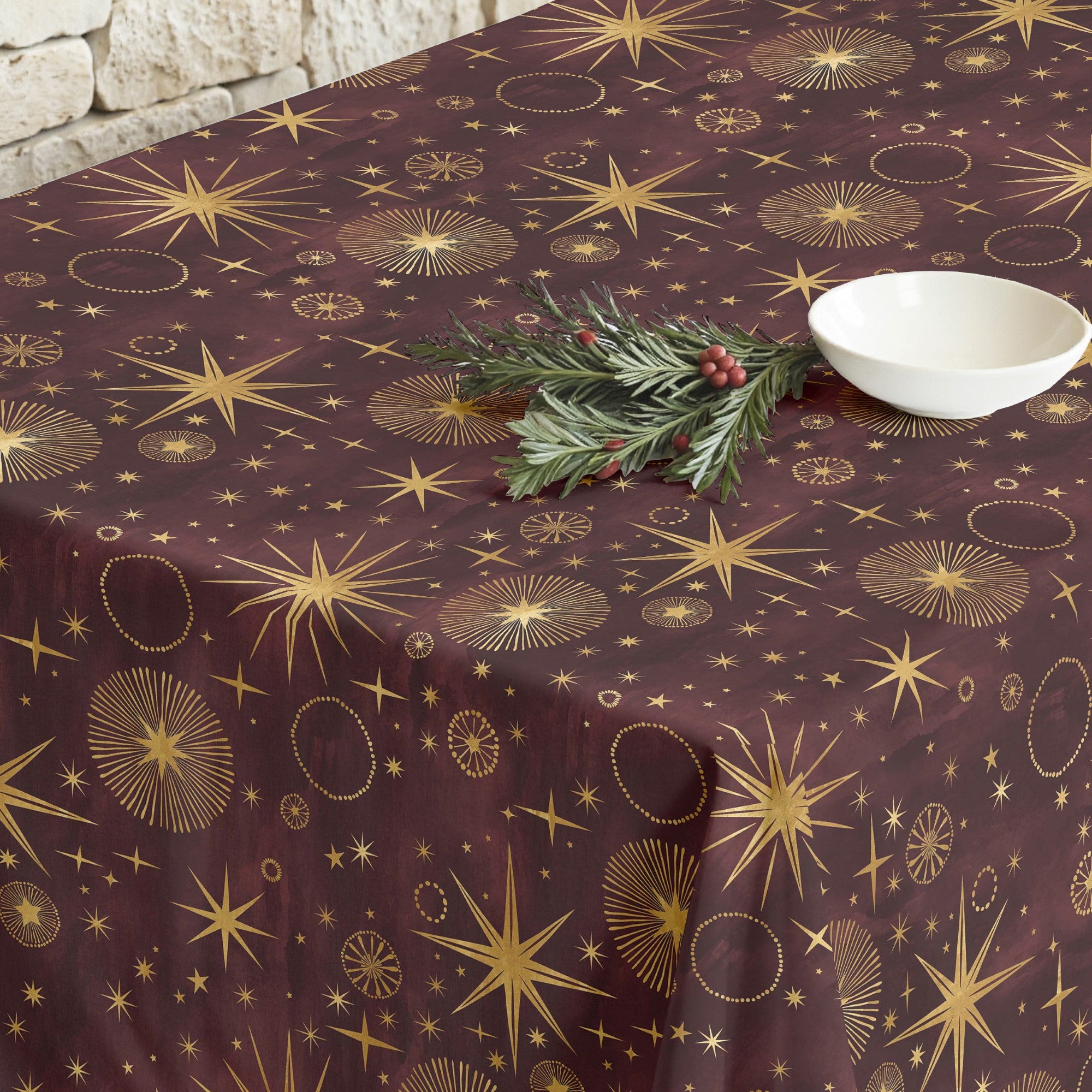 Mantel antimanchas Christmas Cielo Rojo