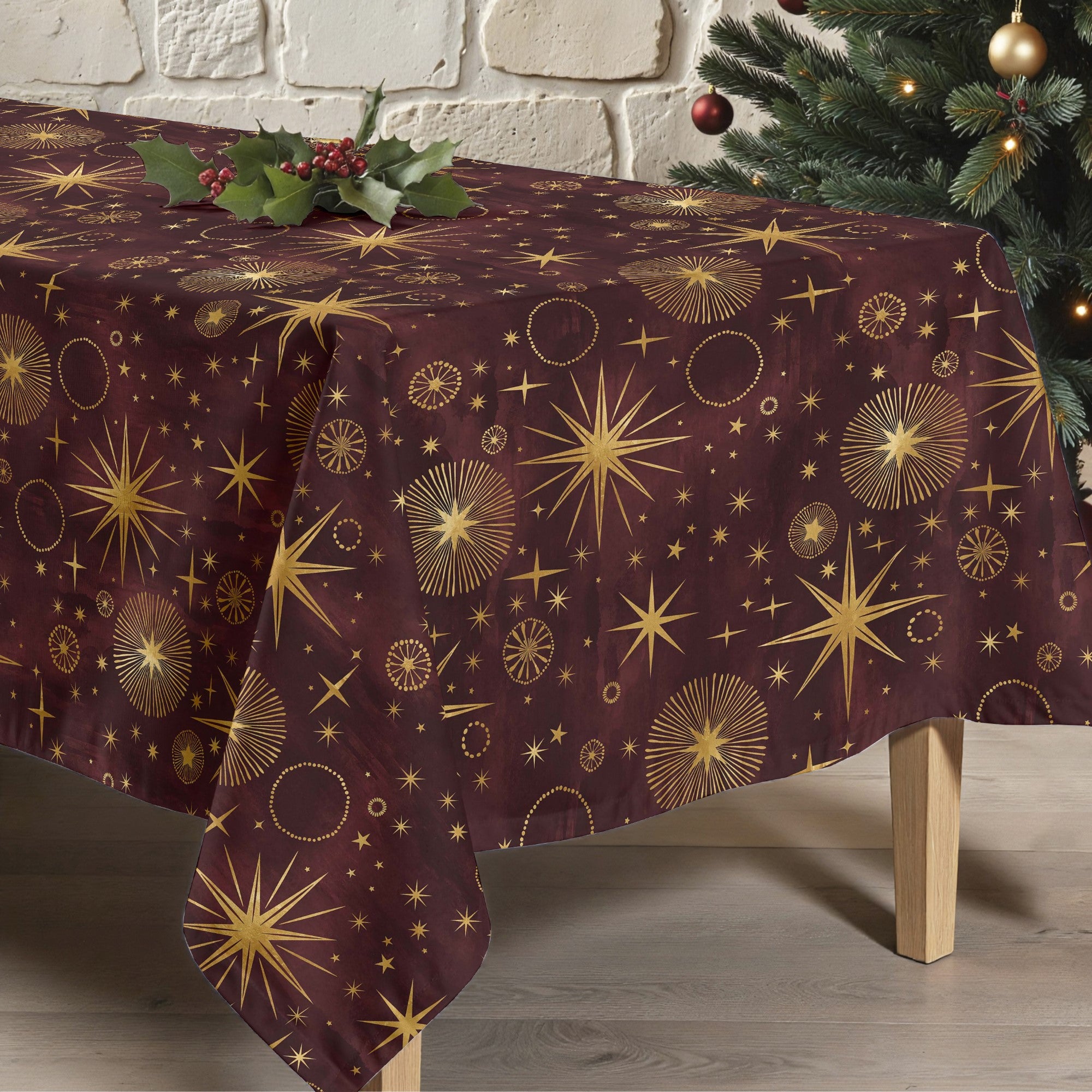 Mantel antimanchas Christmas Cielo Rojo